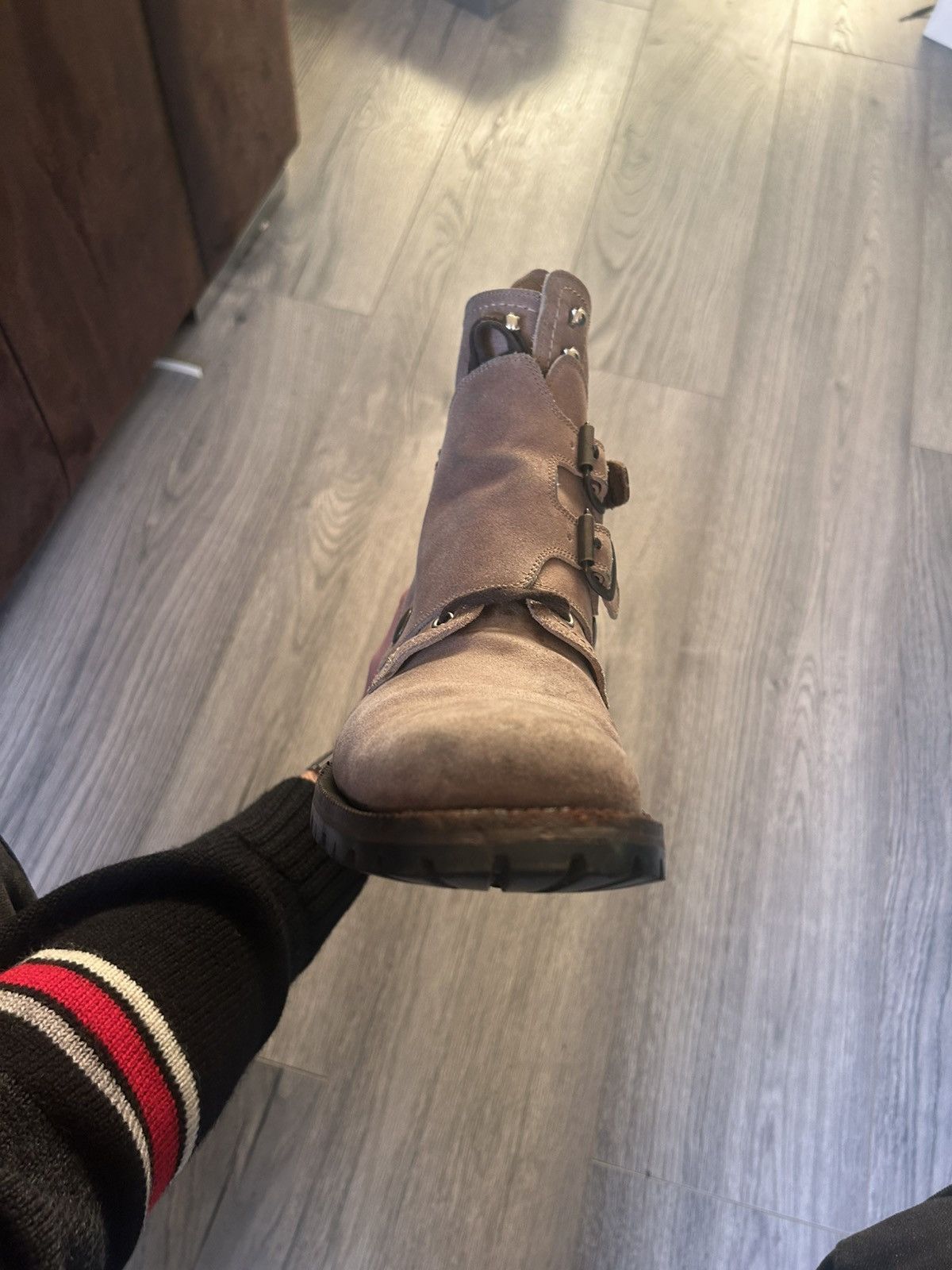 Dolce & Gabbana Dolce & Gabbana Buckled Suede Combat Boots Size US 8 / EU 41 - 15 Thumbnail