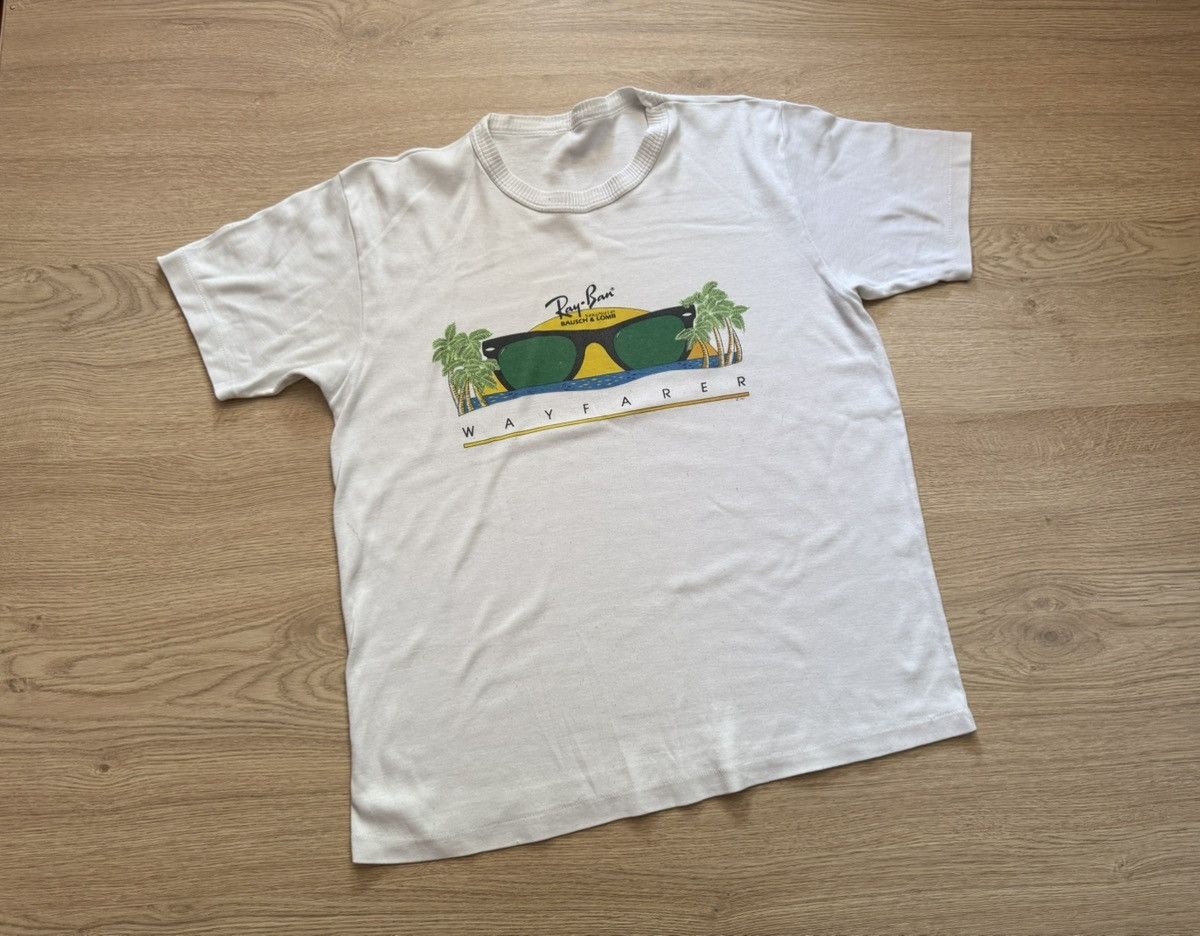 RayBan Vintage 90’s 1987 Ray Ban Wayfarer Sunglasses Rare T-Shirt Size US L / EU 52-54 / 3 - 1 Thumbnail