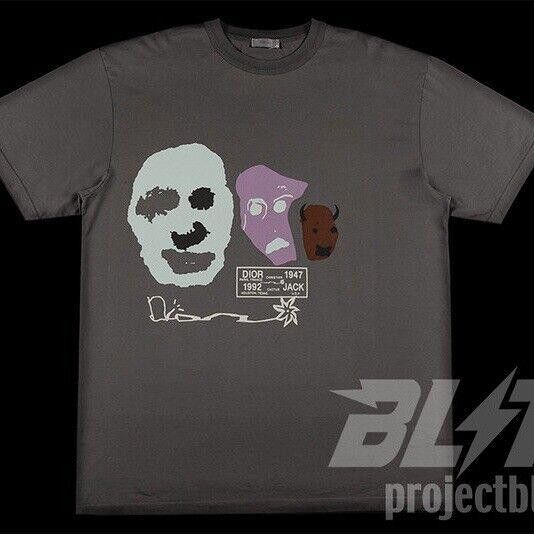Dior CHRISTIAN DIOR X CACTUS JACK OVERSIZED T-SHIRT 2XL GREY Size US XXL / EU 58 / 5 - 1 Thumbnail