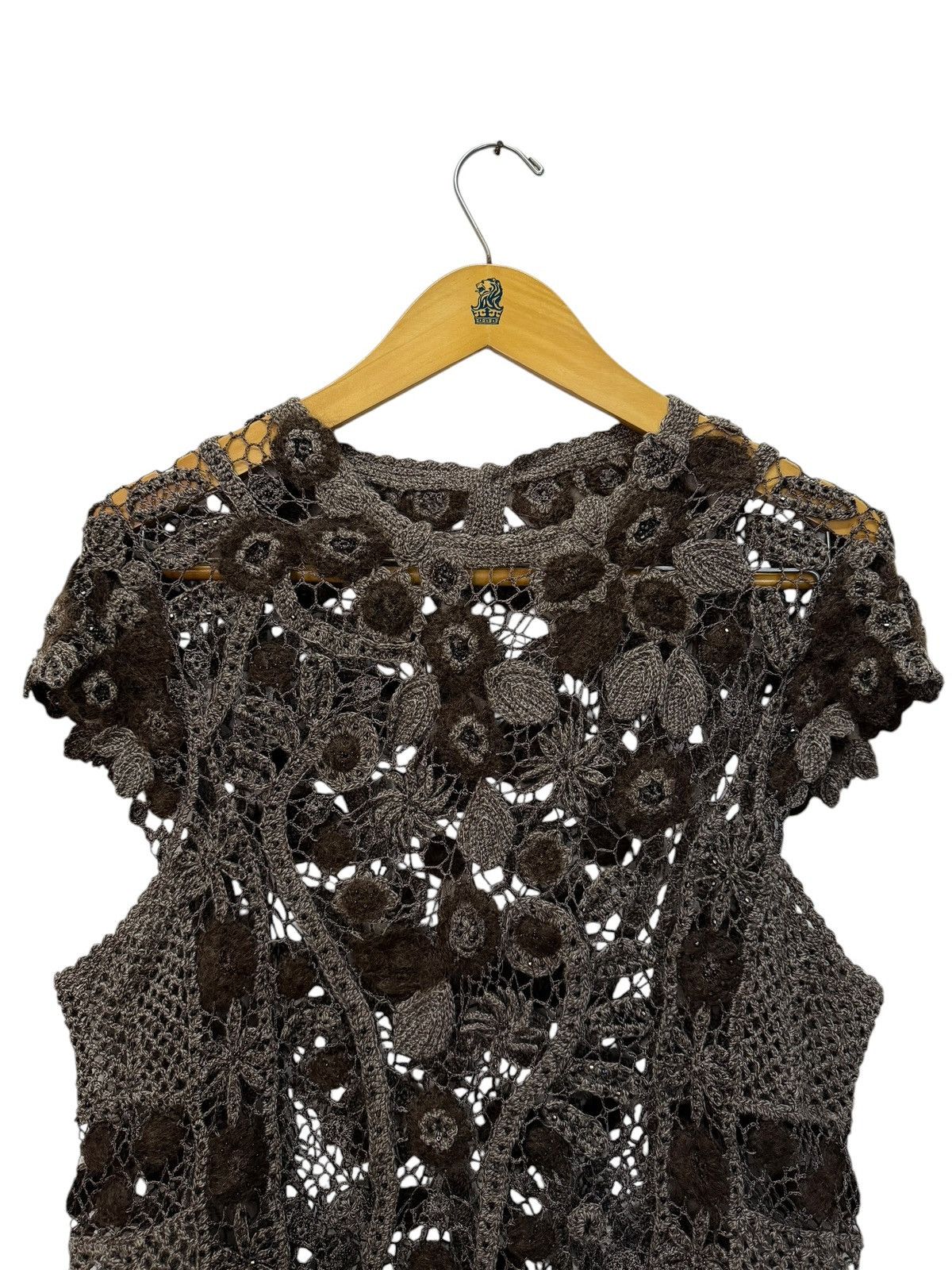 Japanese Brand Vintage Unbranded Crochet Lace Blouse Size M / US 6-8 / IT 42-44 - 4 Thumbnail