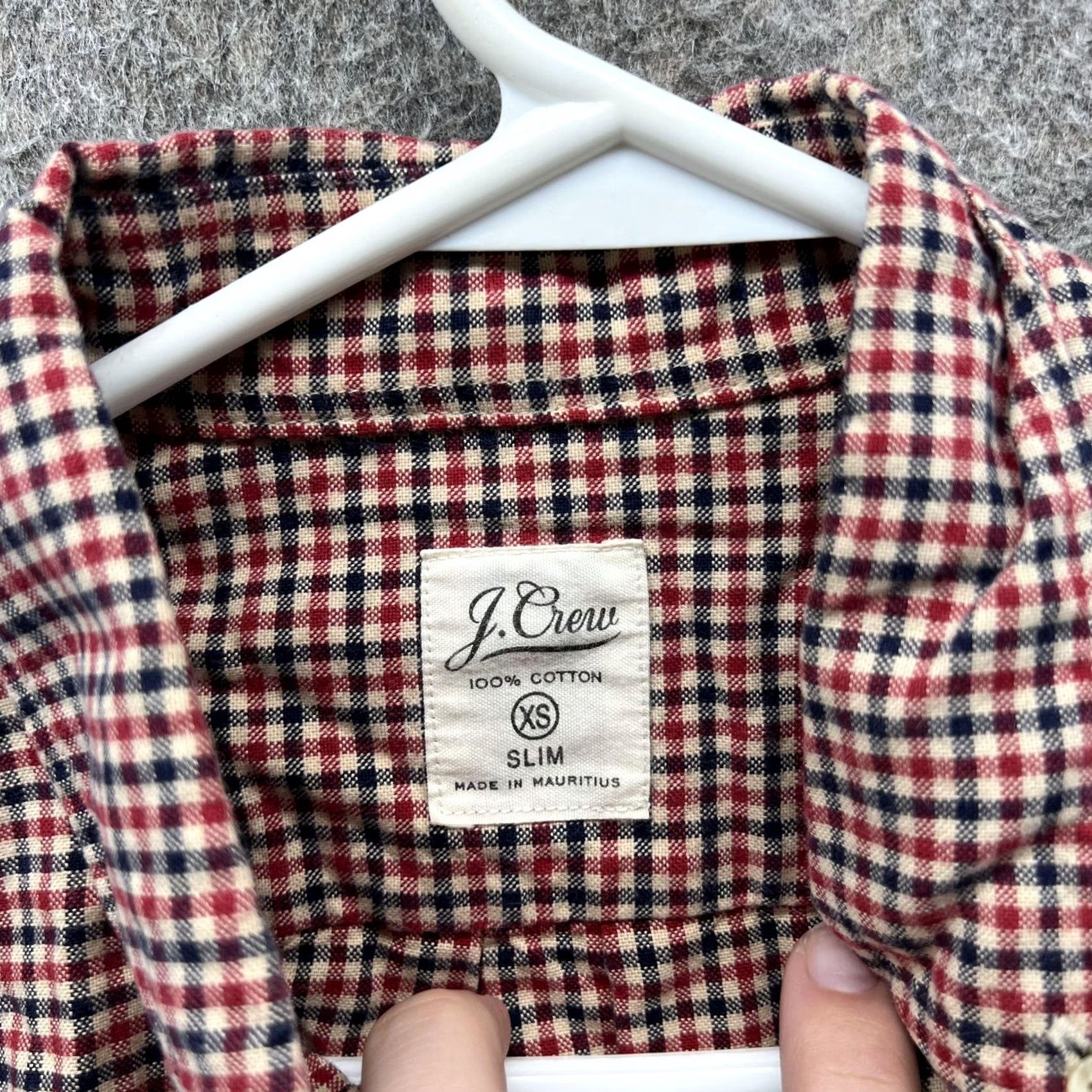J.Crew J.Crew Shirt Mens XS Red Blue Gingham Slim Fit Long Sleeve Casual Button-Down Shirt Size US XS / EU 42 / 0 - 3 Thumbnail