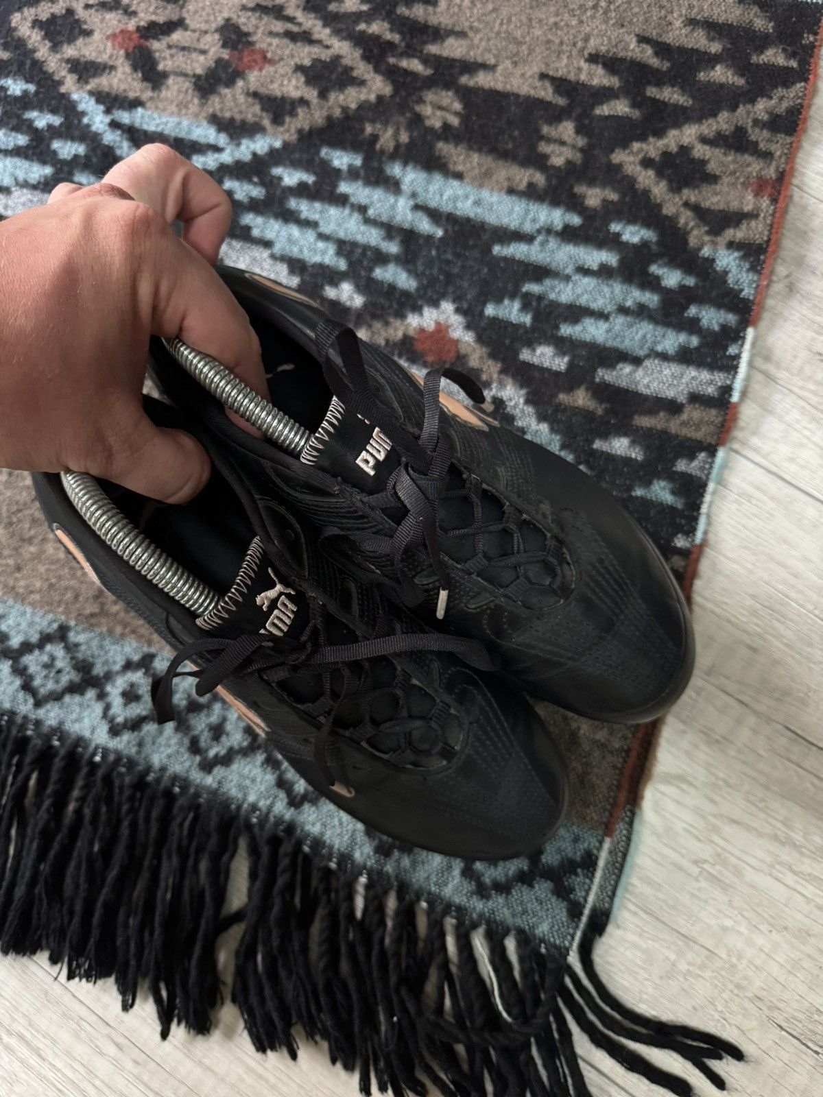 Puma Vintage Black Puma YK2 Leather Japanese Avant Garde Sneakers Size US 8.5 / IT 38.5 - 7 Thumbnail
