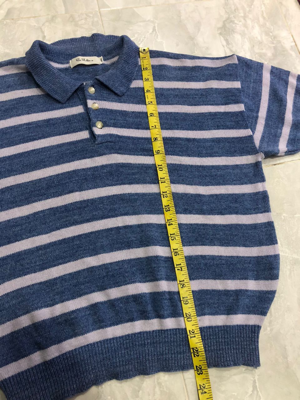 Aran Isles Knitwear × Japanese Brand Vintage Pro Varlia Striped Knit Polo Jumper Size US M / EU 48-50 / 2 - 13 Thumbnail