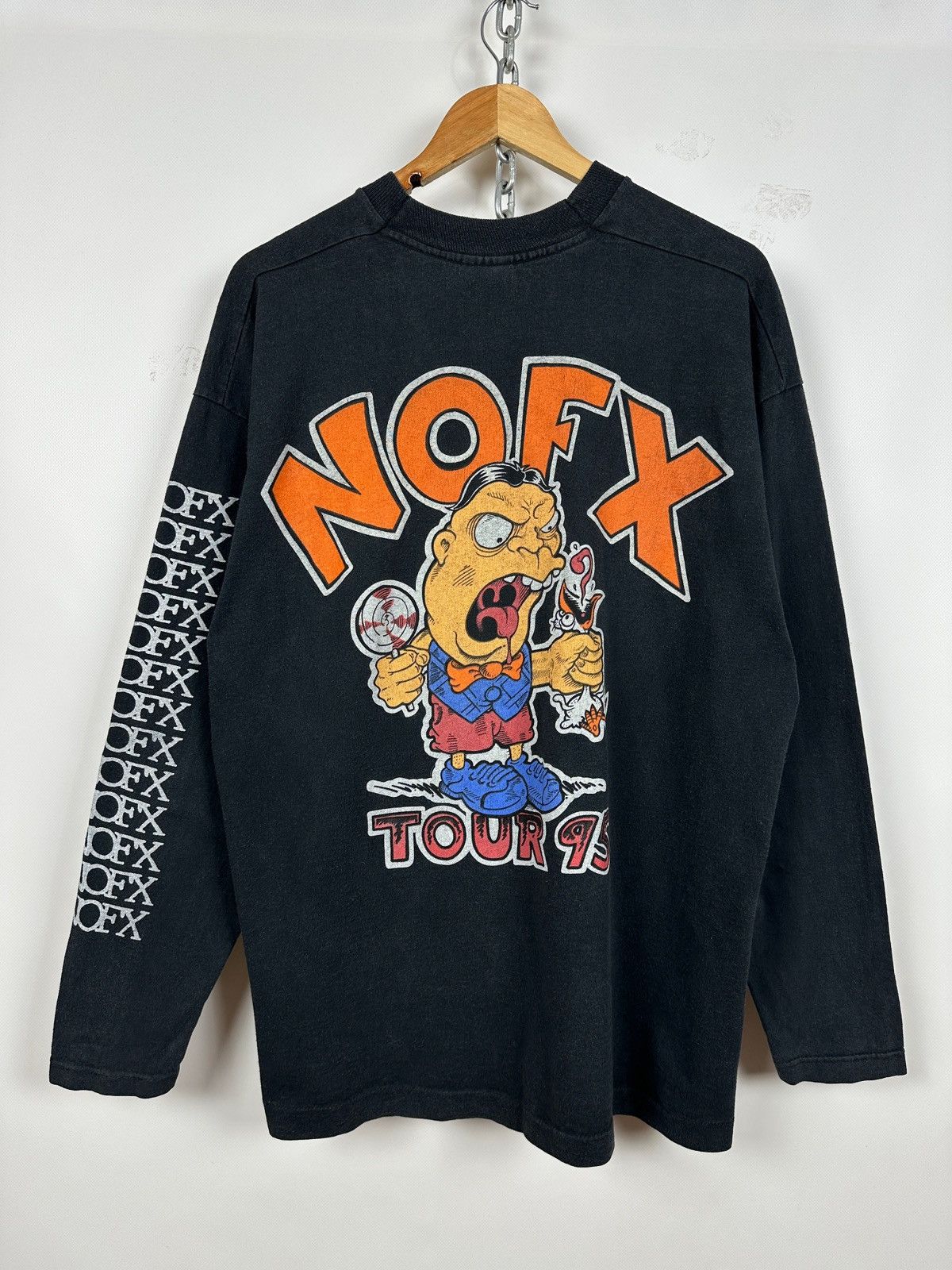 Band Tees 1995 Vintage NOFX Tour Punk Rock Long Sleeve T-Shirt Size US XL / EU 56 / 4 - 1 Thumbnail