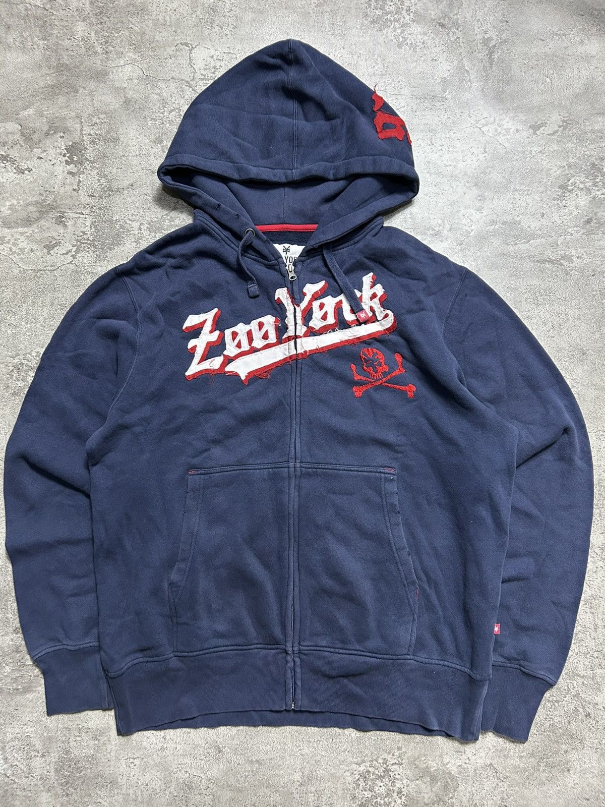 Zoo York 2000s Zoo York Patchwork Big Logo Zip Up Hoodie Size US XL / EU 56 / 4 - 1 Thumbnail