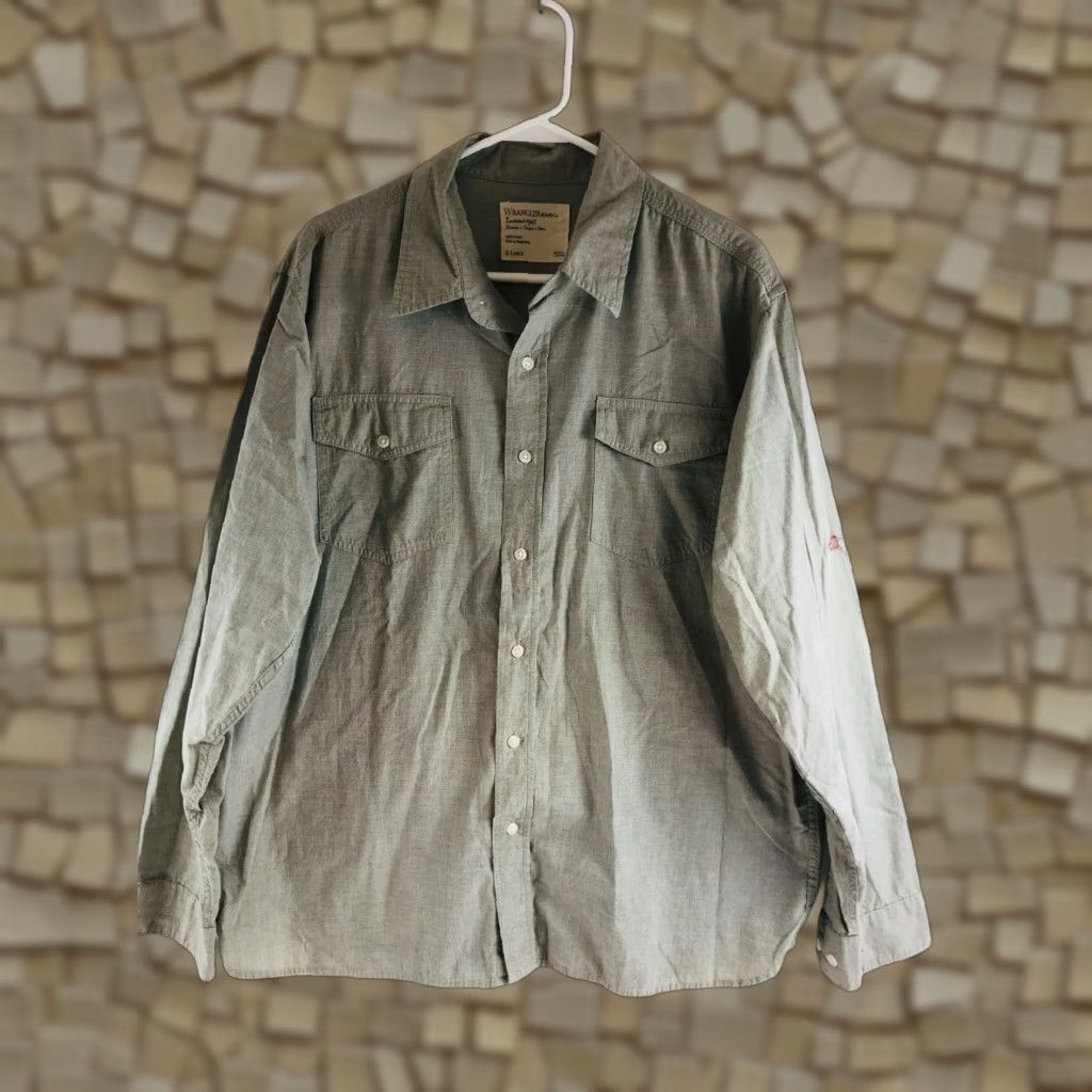 Wrangler Wrangler Shirt Men's XL Green Button Up Pockets Flaps Long Sleeve Size US XL / EU 56 / 4 - 1 Thumbnail
