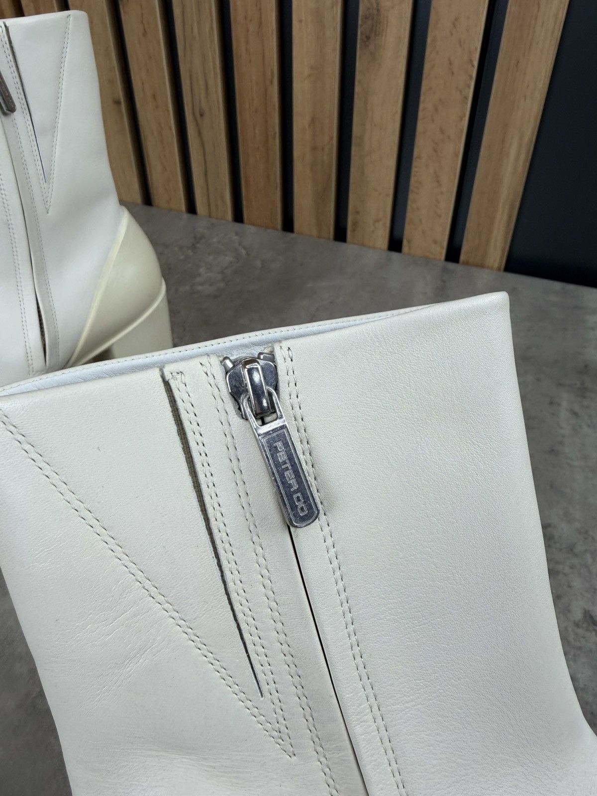 Peter Do at.kollektive x Peter Do Leather Platform Ankle Boots White Size US 10 / IT 40 - 12 Thumbnail