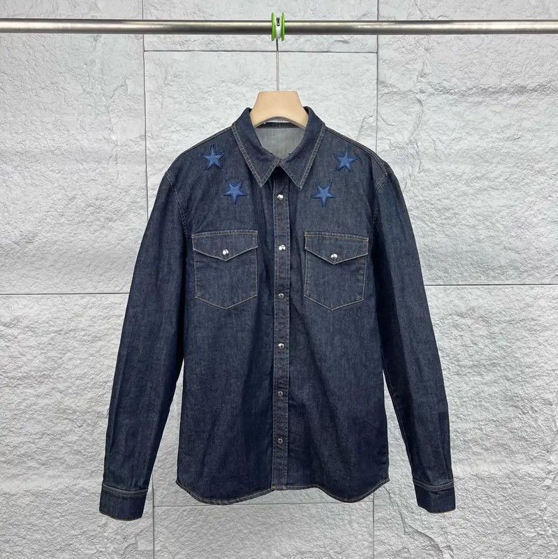 Givenchy Givenchy Dark Blue Cotton Men's Outerwear 0089 Size US S / EU 44-46 / 1 - 1 Thumbnail