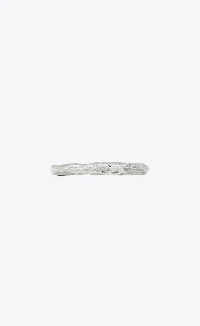 Saint Laurent Paris o1b1hav110425 715358 Size: M / Squared Hammered Bangle Size ONE SIZE - 1 Thumbnail