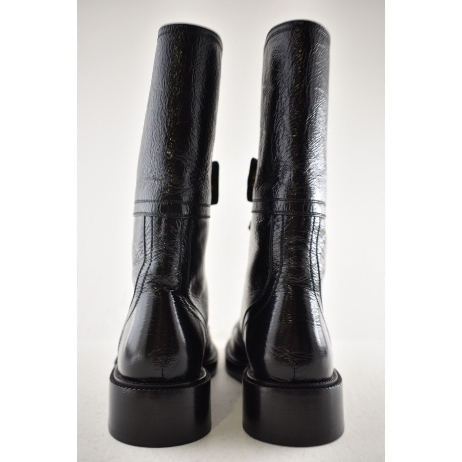 Chanel Chanel 24B Shiny Calfskin Logo Combat Lace Up Boots 37.5 Size US 6.5 / IT 36.5 - 14 Thumbnail
