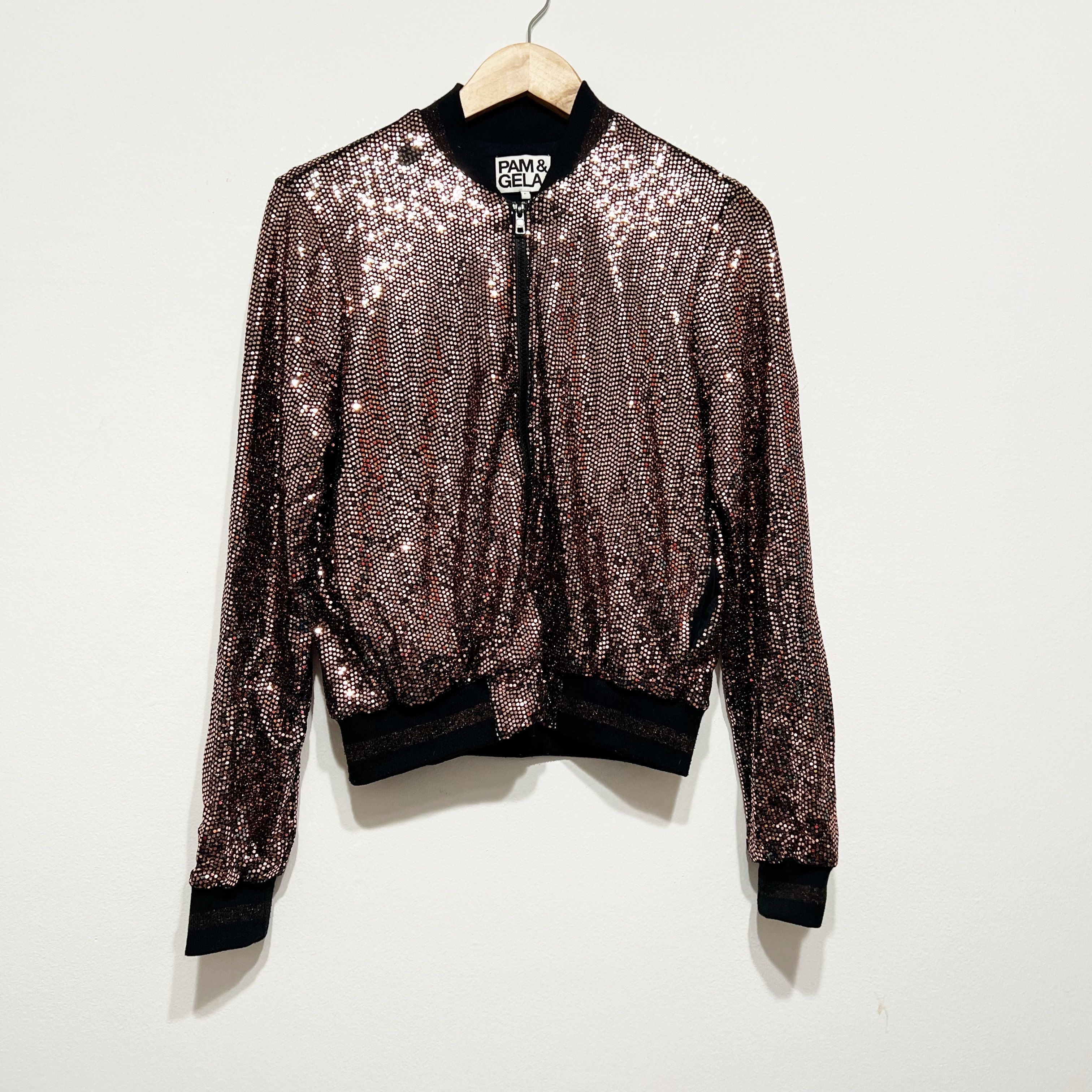 Pam & Gela Pam & Gela Rose Gold Mirror Ball Sequin Size S / US 4 / IT 40 - 1 Thumbnail