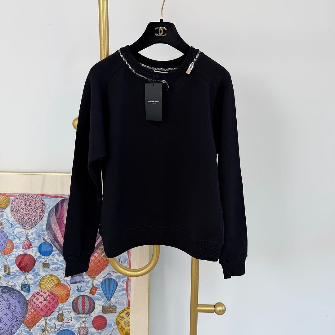 Saint Laurent Paris Saint Laurent Zipper Neck Sweatshirt Size S Size US S / EU 44-46 / 1 - 1 Thumbnail