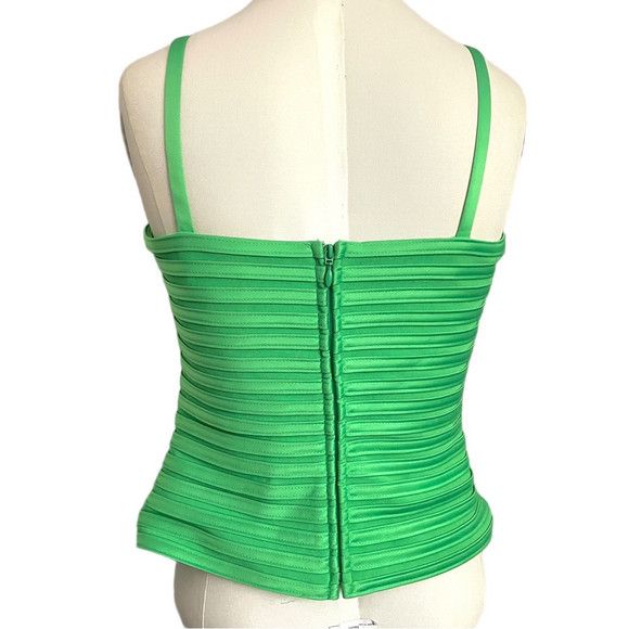 Joseph Ribkoff Vintage Joseph Ribkoff Green Ribbed Sleeveless Bustier Top Size M / US 6-8 / IT 42-44 - 9 Thumbnail