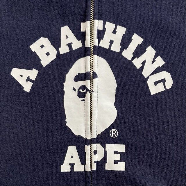 Bape BAPE College logo full zip hoodie Navy a bathing ape Size US L / EU 52-54 / 3 - 2 Thumbnail