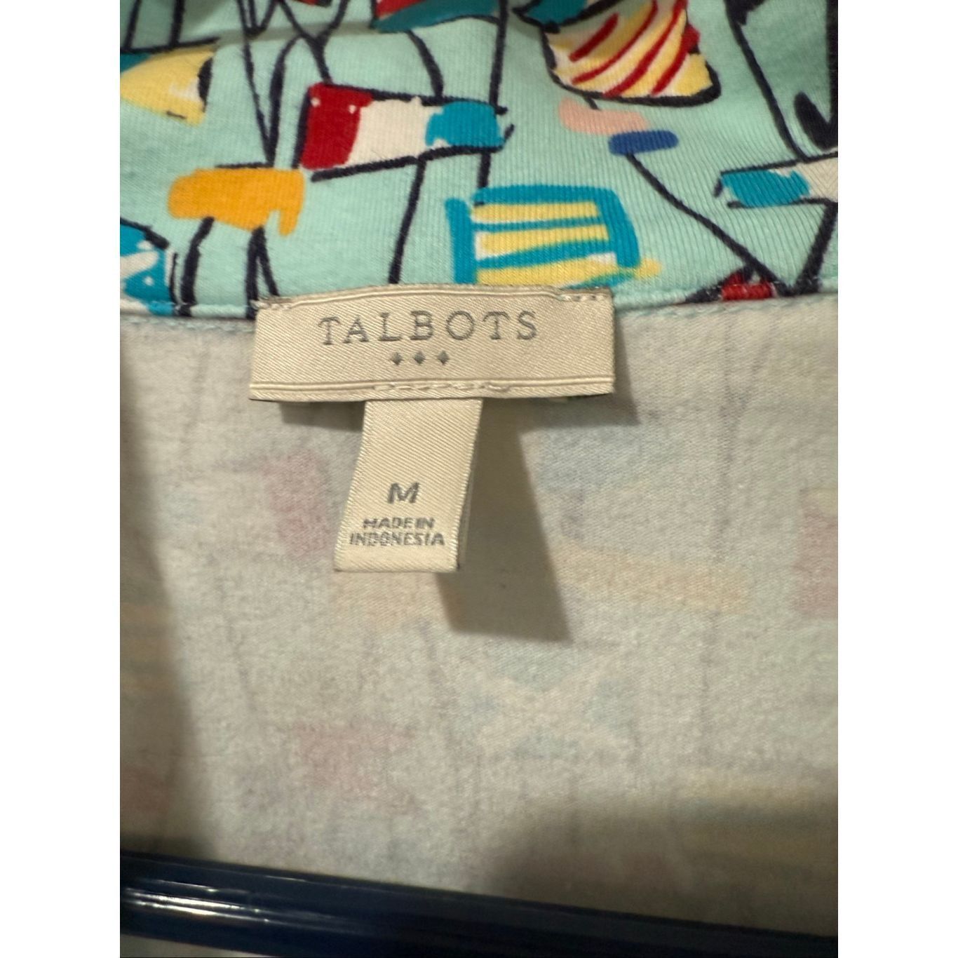 Robert Talbott Talbots women's blue flags nautical boat full-zip casual jac Size M / US 6-8 / IT 42-44 - 3 Thumbnail
