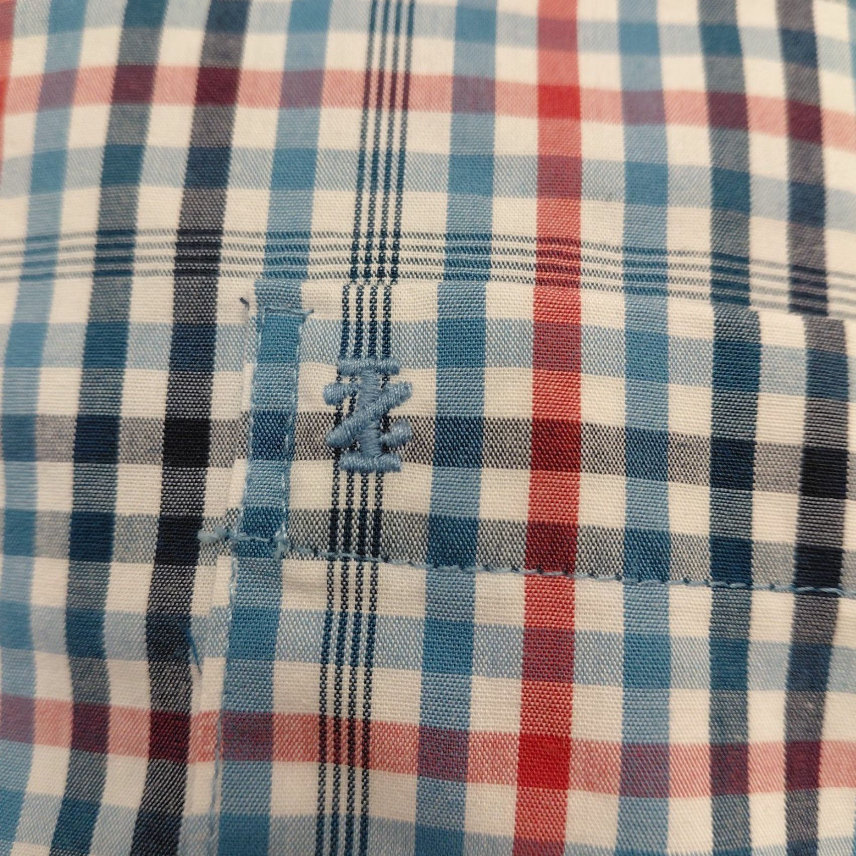 Izod IZOD Shirt Men's L Red White Blue Long Sleeve Check Button-Down Preppy Shirt, Casual, Workwear, American Theme, Button-Up, Regular Fit Size US L / EU 52-54 / 3 - 5 Thumbnail
