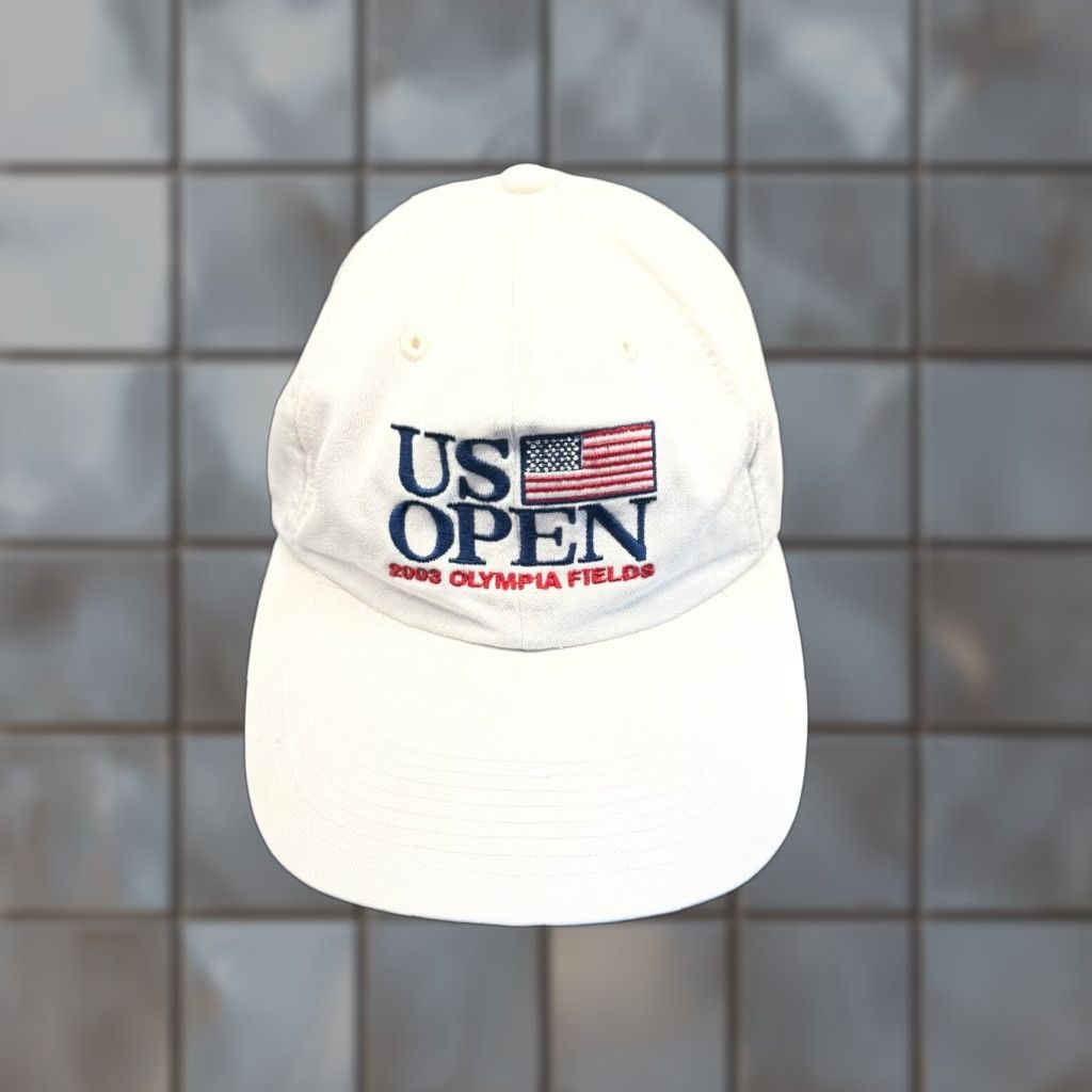 Vintage VINTAGE US OPEN Hat Cap Mens One Size White 2003 Olympia Fields Strapback Golf USGA Embroidered Logo - Cotton Twill, Adjustable, Unbranded Mens Size ONE SIZE - 1 Thumbnail