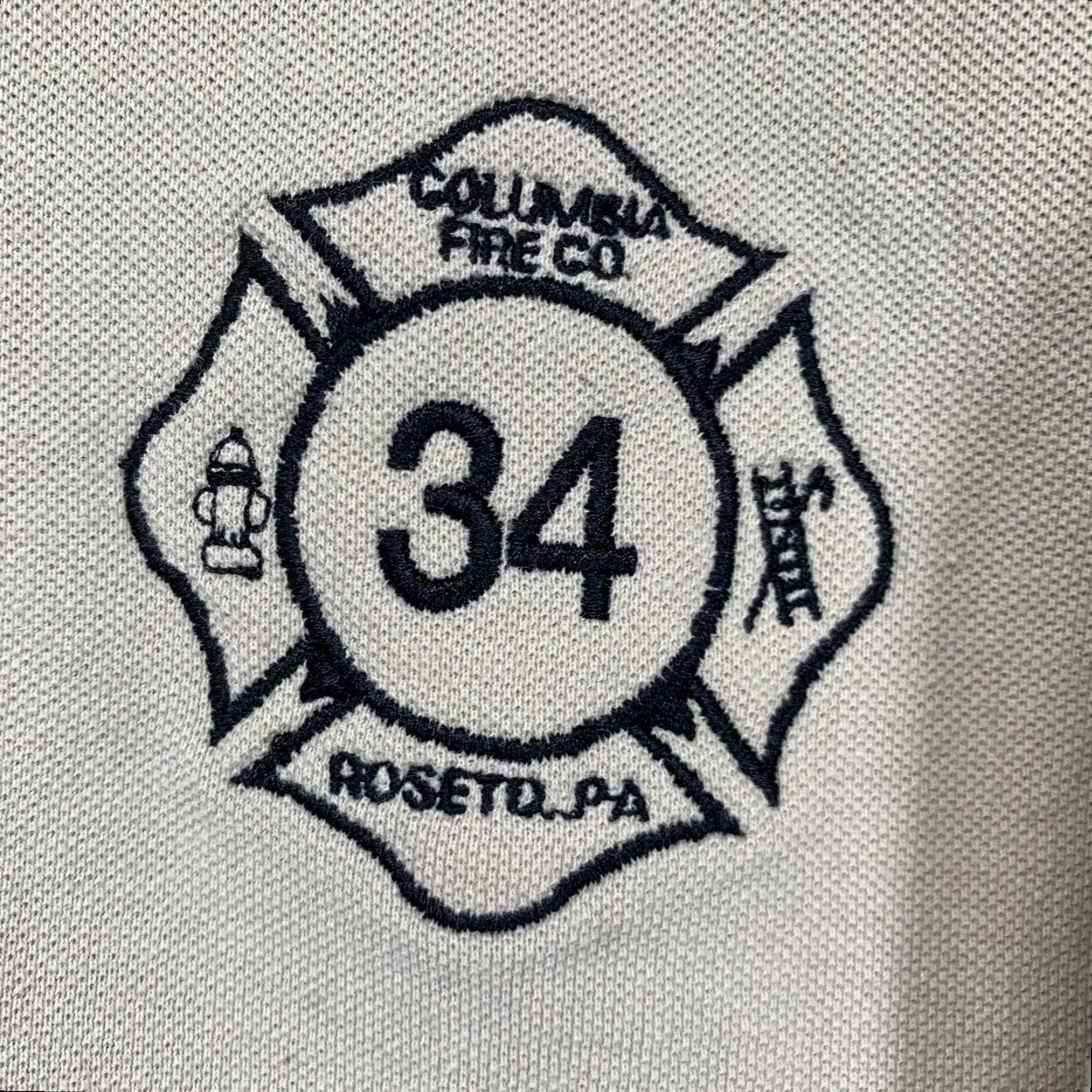 Gildan VINTAGE Gildan Polo Shirt Fire Department Fire Co. Roseto PA Men XL Beige Polo Shirt 100% Cotton Canvas Firefighter 90s/Fireman Golf Walking Mens Size US XL / EU 56 / 4 - 2 Thumbnail
