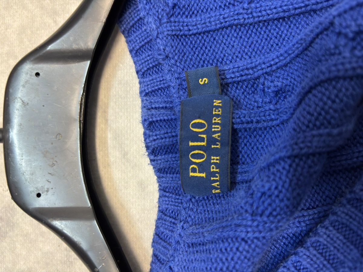 Designer × Polo Ralph Lauren Polo Ralph Lauren V neck Sweater Cable knit designer y2k 90s Size S / US 4 / IT 40 - 3 Thumbnail