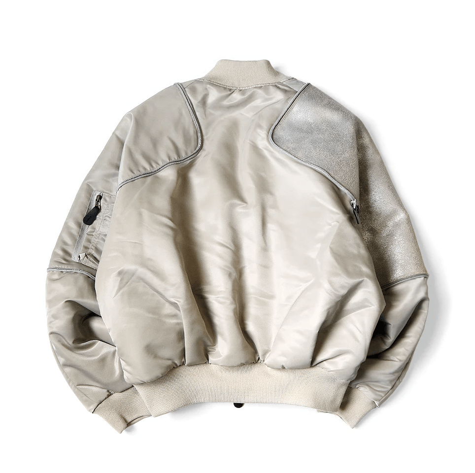 Kapital KAPITAL MA-1 NYLON X CRACK LEATHER SHAM BOMBER JACKET Size US XL / EU 56 / 4 - 2 Thumbnail