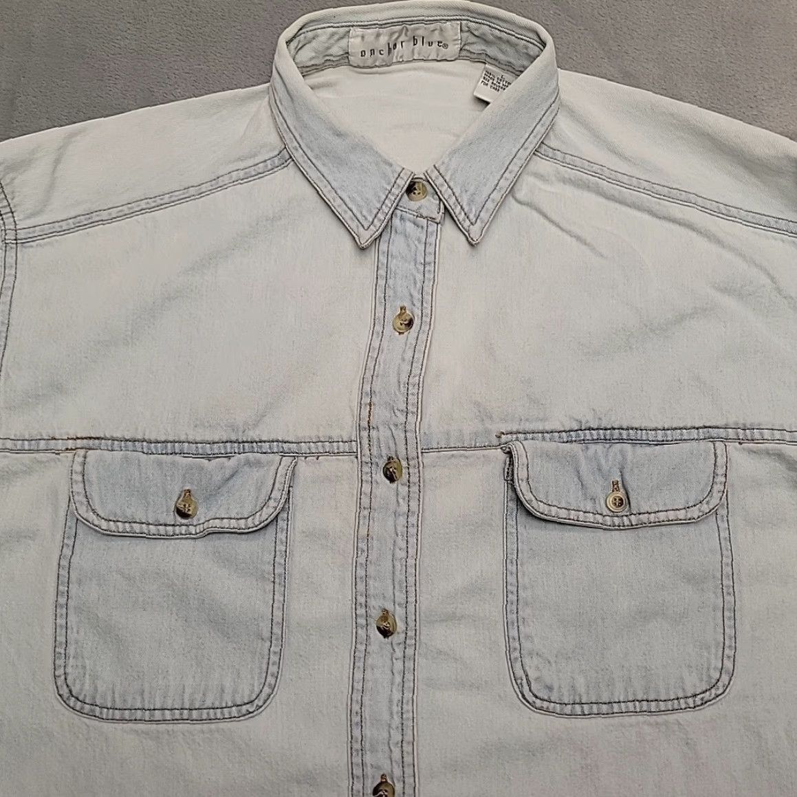 Anchor Blue VTG Bitteroot Gem Mineral Society Shirt Mens L Blue Chambray Denim Faded Montana Shirt Mens L Blue Chambray Denim Faded Montana Size US L / EU 52-54 / 3 - 2 Thumbnail
