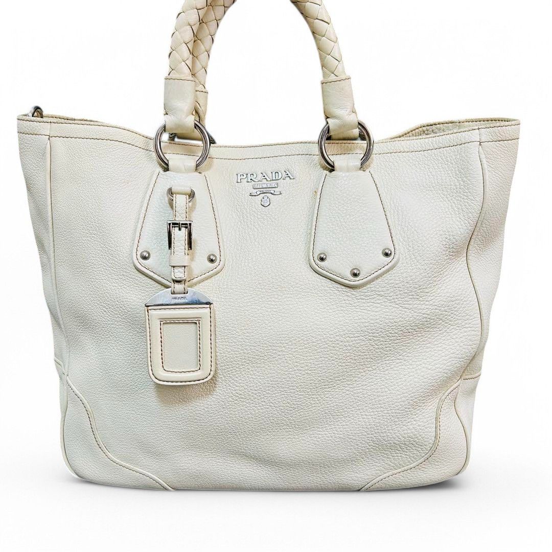 Prada Prada - Shoulder Bag Handbag White Nappa Leather Gold Size ONE SIZE - 2 Thumbnail