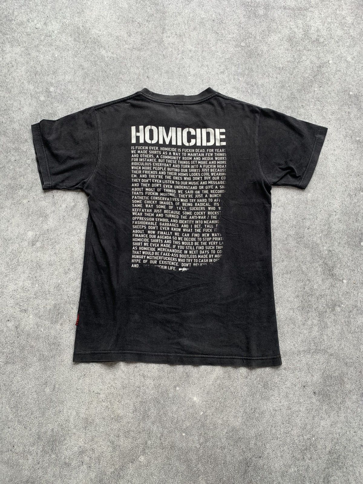 Rap Tees × Vintage Homicide Mic Arit 2007 Black Tshirt Size US M / EU 48-50 / 2 - 2 Thumbnail