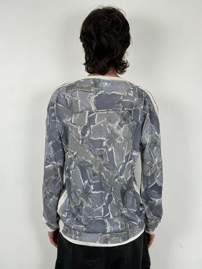 Dolce & Gabbana 2000s Dolce & Gabbana Grey Abstract Trompe L’œil V-Neck Sweater Size US M / EU 48-50 / 2 - 3 Thumbnail