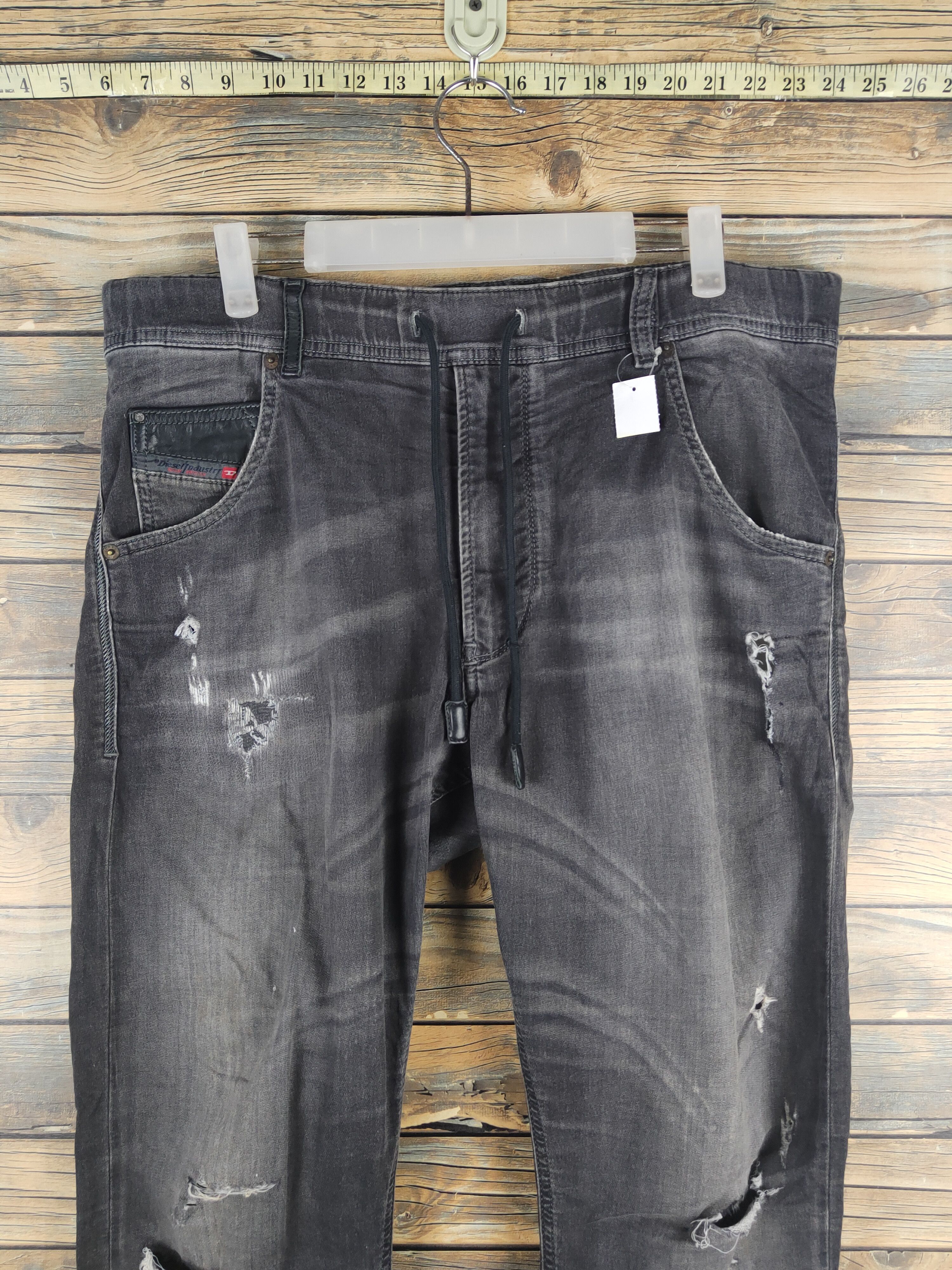 Diesel DL Diesel Black Ripped Soft Jeans sweatpants #46-237T Size US 33 - 2 Thumbnail