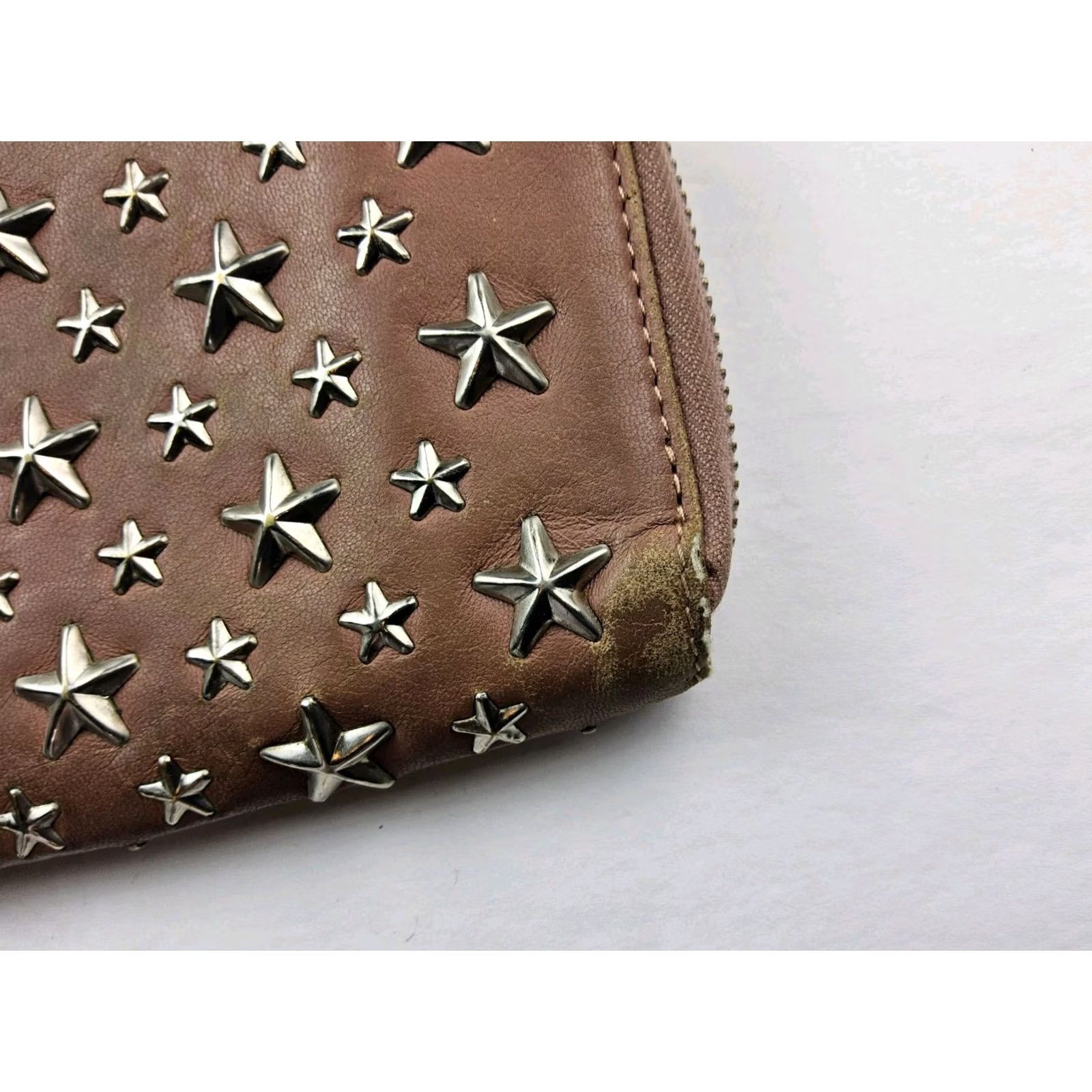 Jimmy Choo Jimmy Choo Wallet Zip Around Pink Leather Star Studded Womens Size ONE SIZE - 3 Thumbnail
