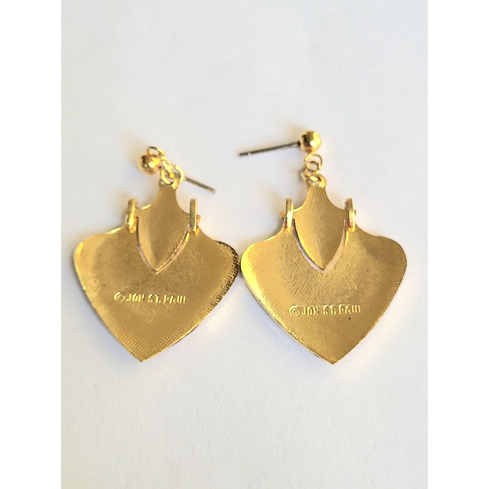 Other Jon St Paul Earrings Vintage Red Enamel Fan Art Deco Dangle Size ONE SIZE - 6 Thumbnail