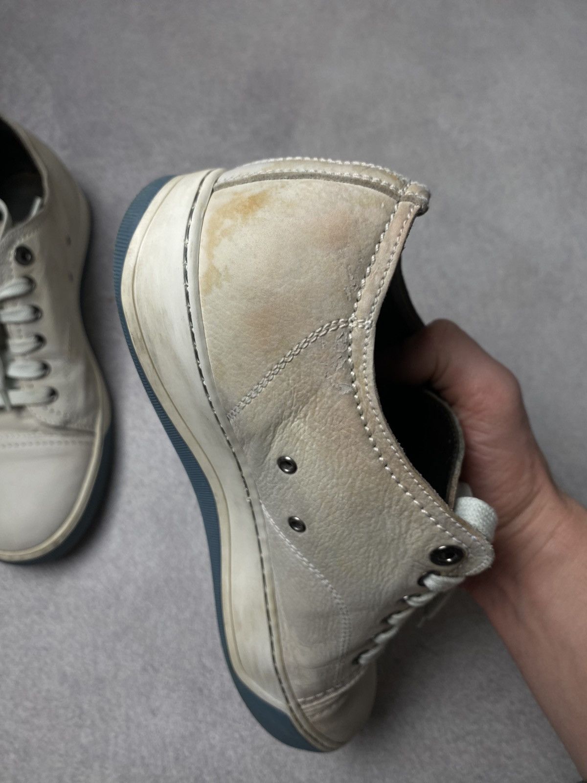 Lanvin Vintage Lanvin Distressed Cap Toe Leather sneakers Size US 8 / EU 41 - 14 Thumbnail