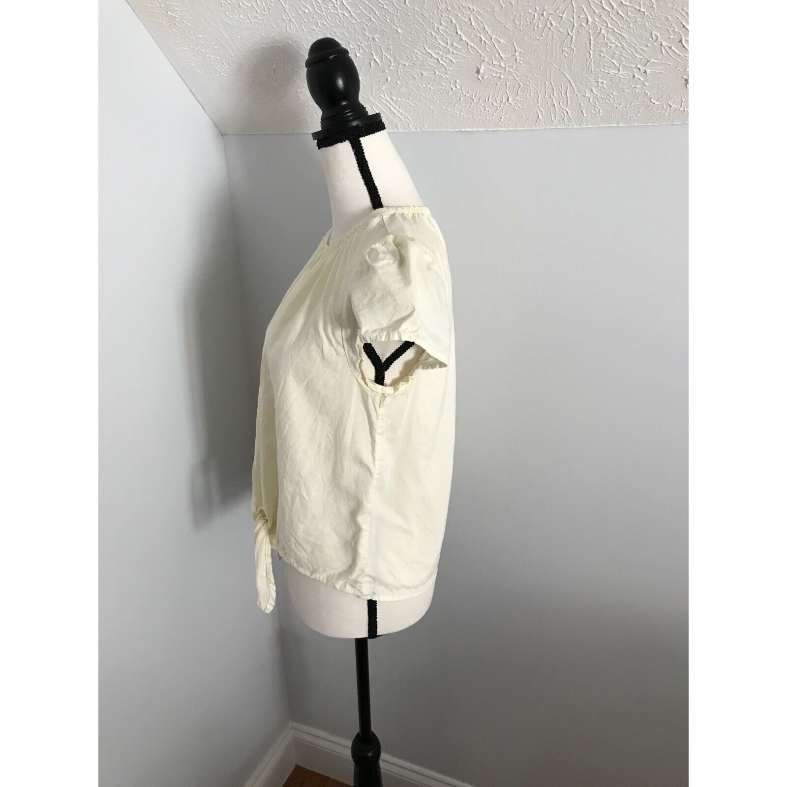 Anthropologie Cloth & Stone for Anthropologie S/S Yellow Tie Front Blouse Size M / US 6-8 / IT 42-44 - 2 Thumbnail