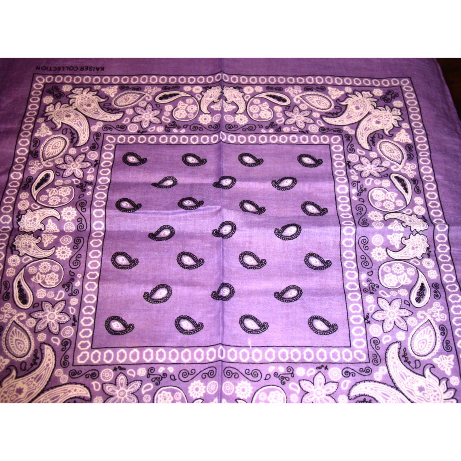 Vintage VINTAGE Unisex Cotton Bandana Set of 3 Lavender Adult 22x22 Inches Fashion Accessories Size ONE SIZE - 2 Thumbnail