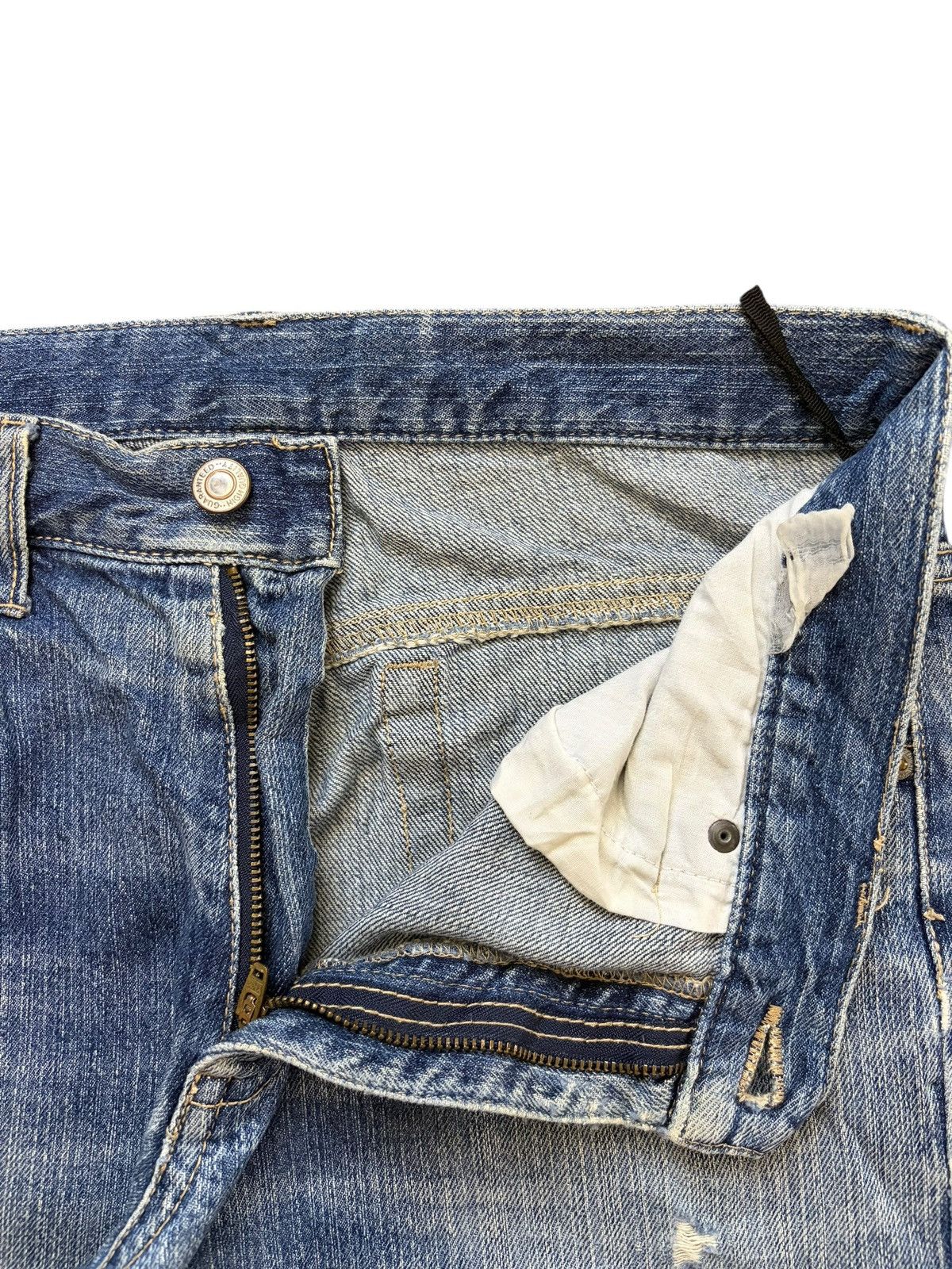 Edwin Vintage Japanese Brand Faded Wash Distress Loose Jeans Size 31" - 5 Thumbnail