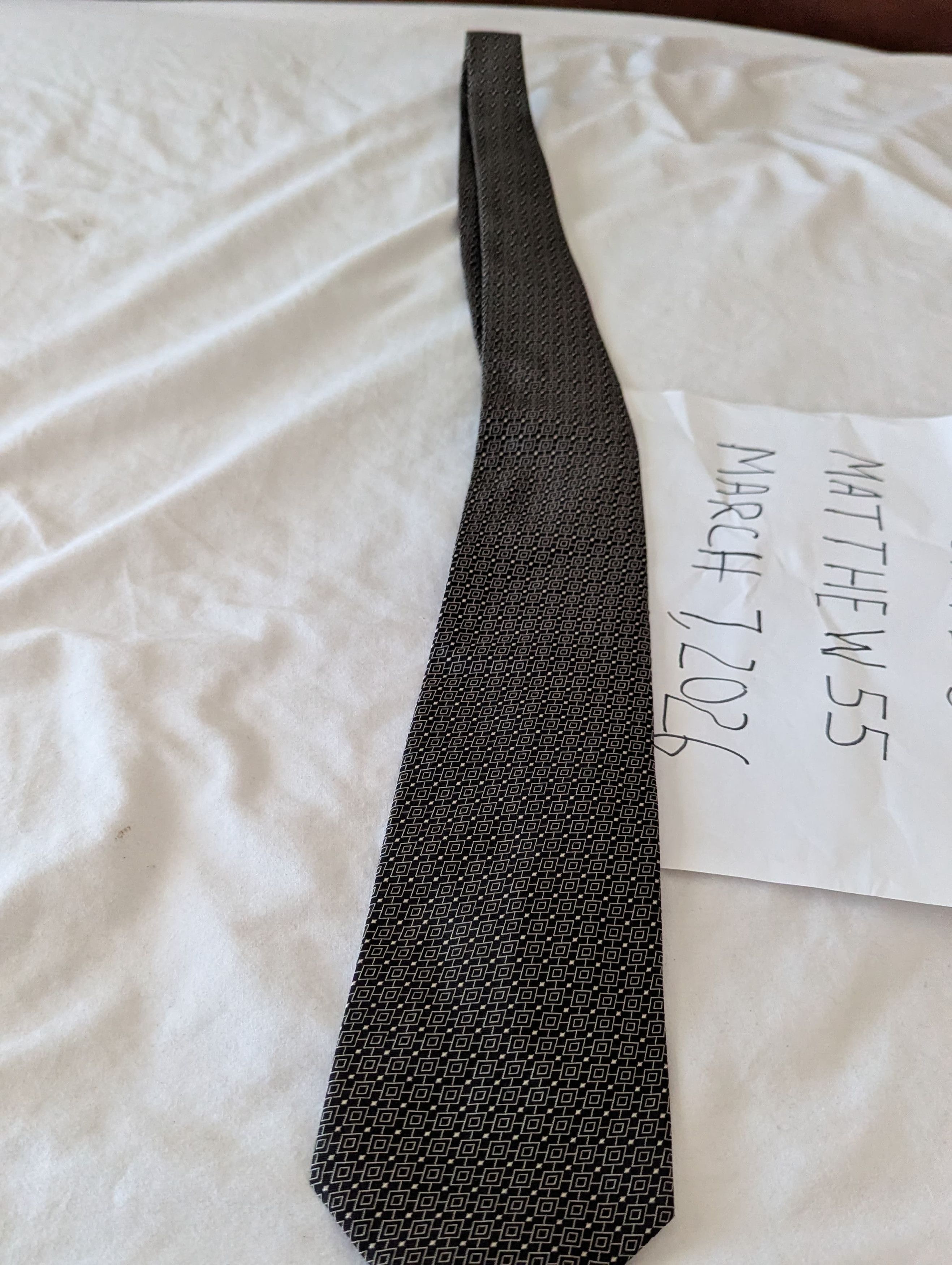 Ralph Lauren Purple Label Black & Gray Tie Size ONE SIZE - 1 Thumbnail