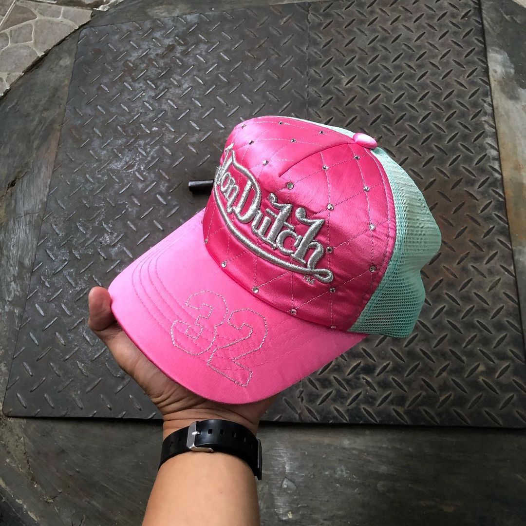 Vintage Vondutch Pink Y2K Trucker Hat Rare Design Size ONE SIZE - 3 Thumbnail