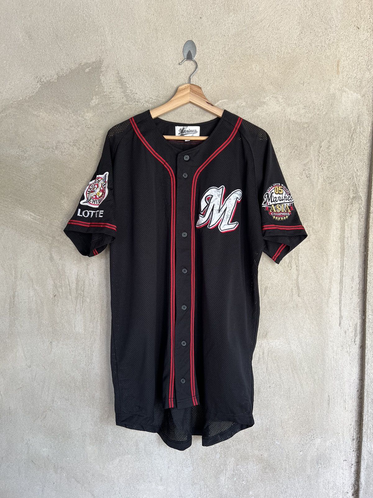 Japanese Brand Vintage Marines Chiba Lotte Jersey Shirt Size US L / EU 52-54 / 3 - 2 Thumbnail