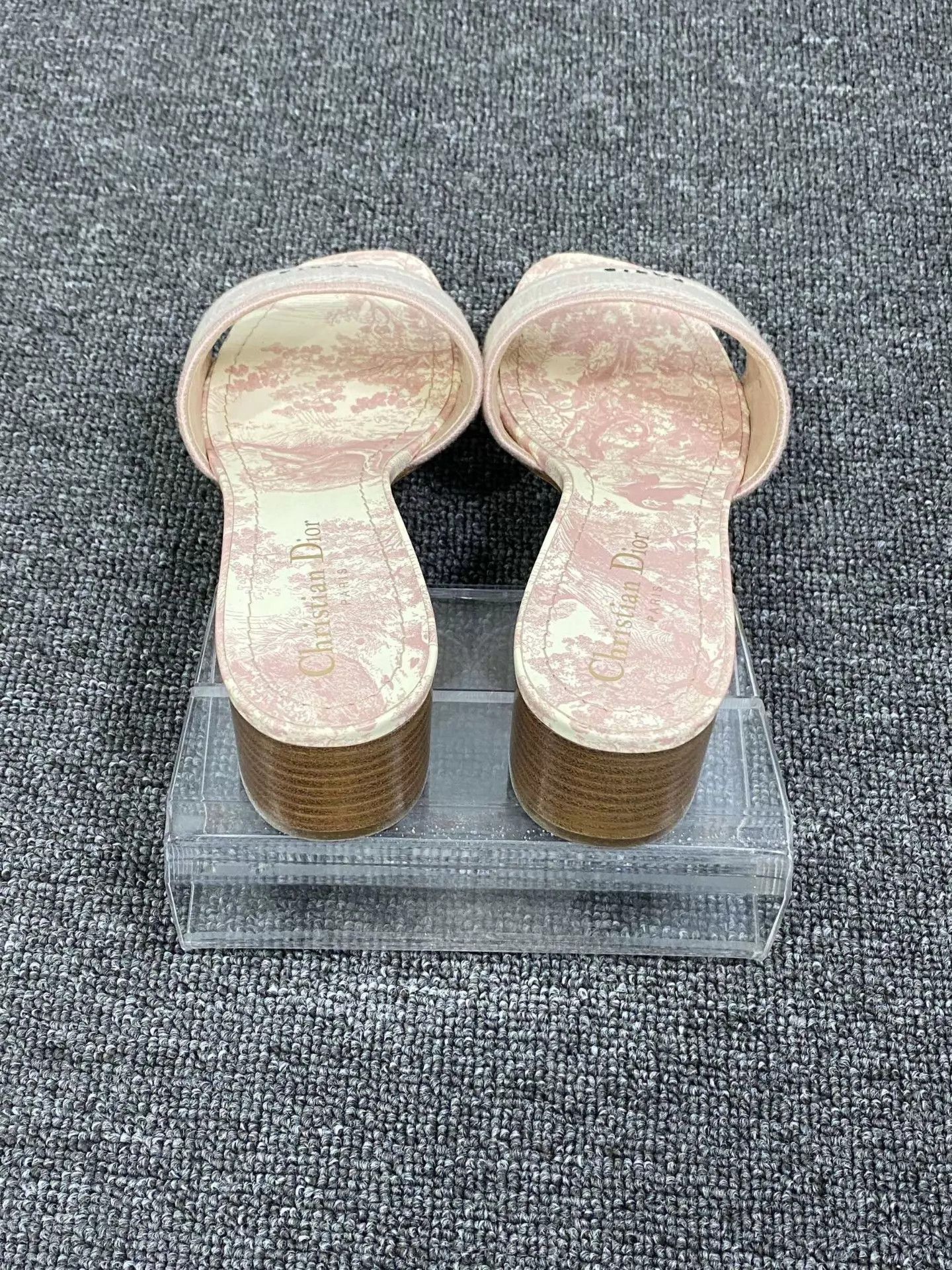 Dior Dior Pink Zoo Embroidery Logo High Heel Slipper Size US 7.5 / IT 37.5 - 5 Thumbnail
