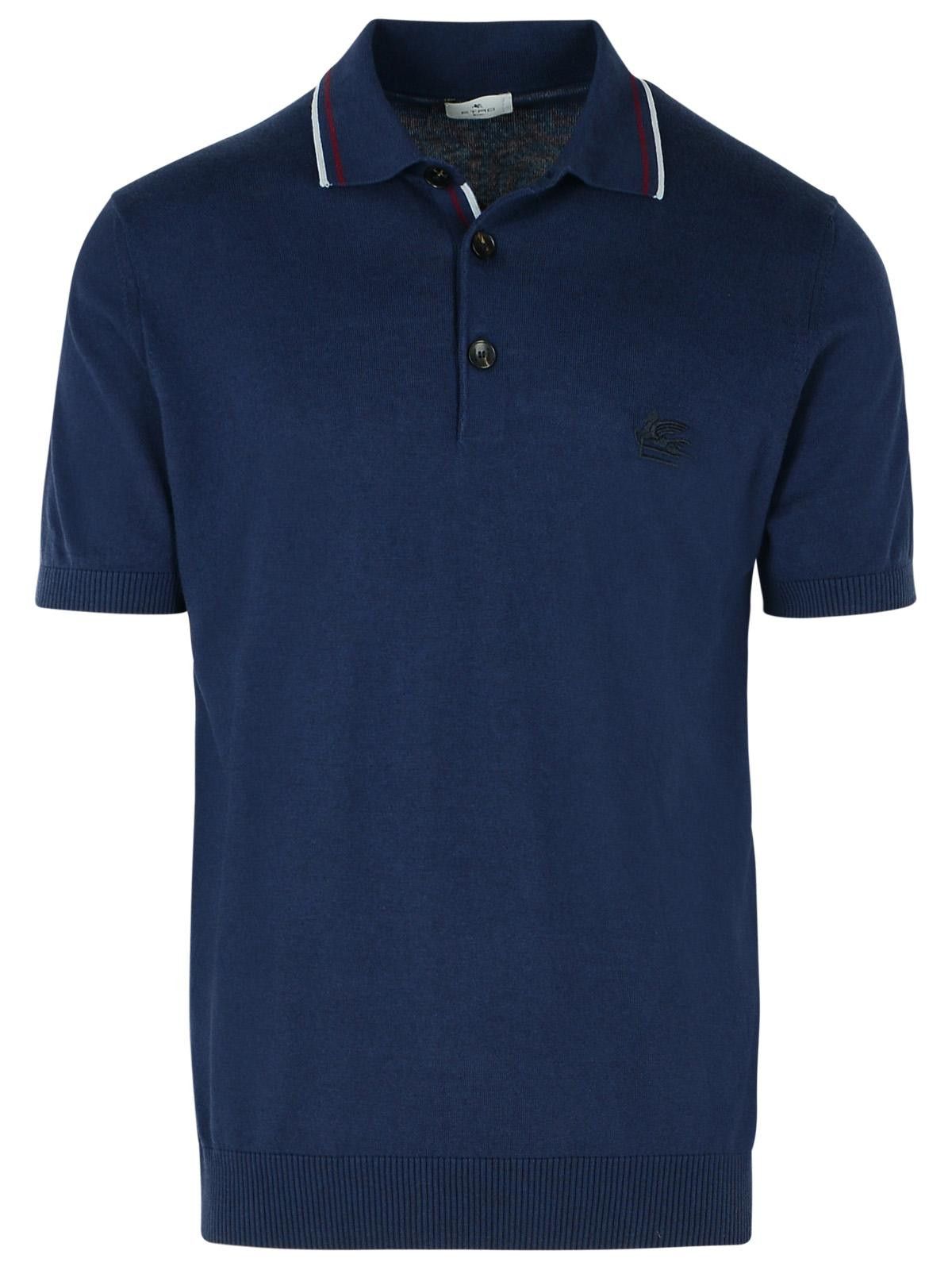 Etro ETRO Navy Cotton Polo Shirt Size US S / EU 44-46 / 1 - 1 Thumbnail