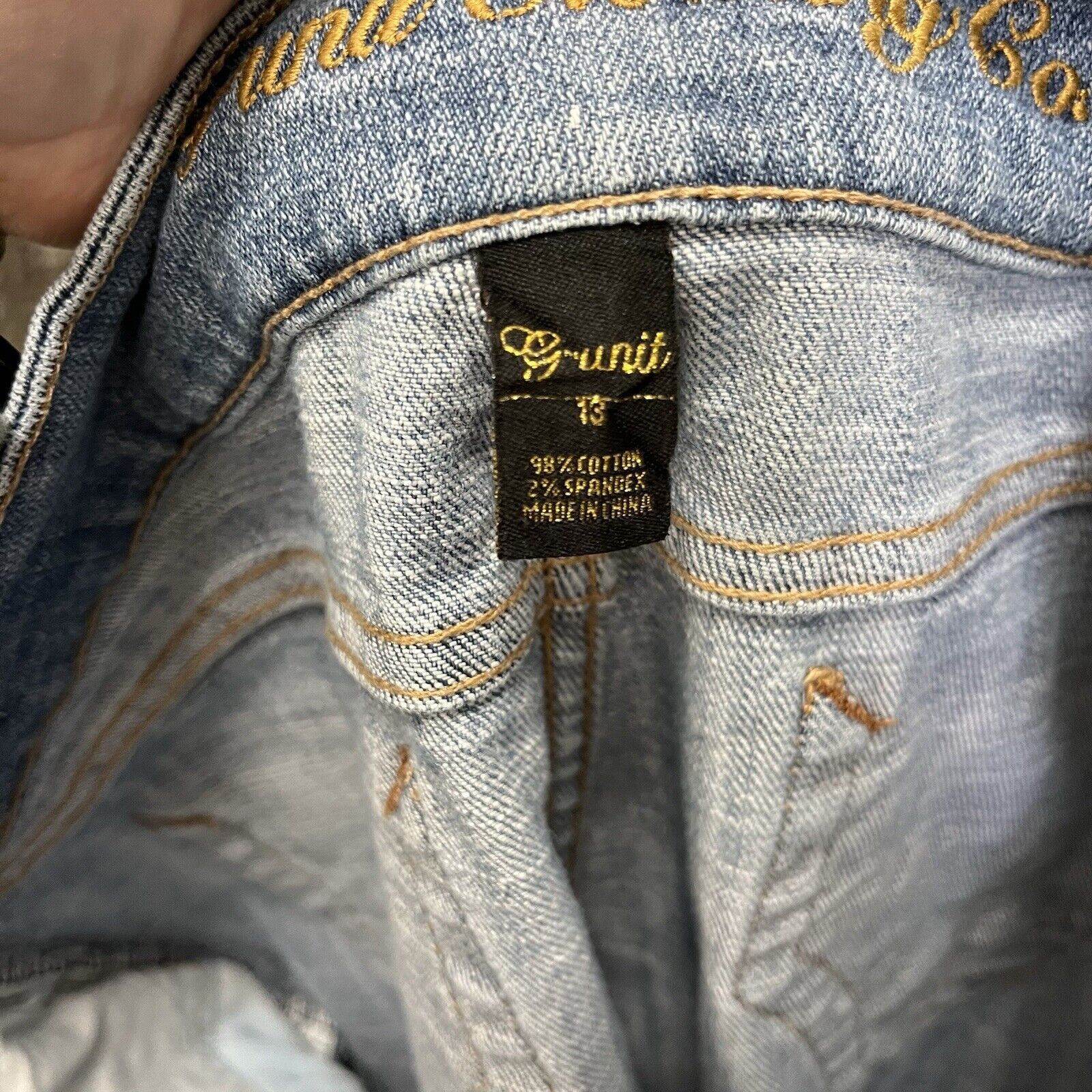 Vintage G-Unit | Vintage Flare Embroidered Pocket Jeans Size 13 Size 32" / US 10 / IT 46 - 7 Thumbnail