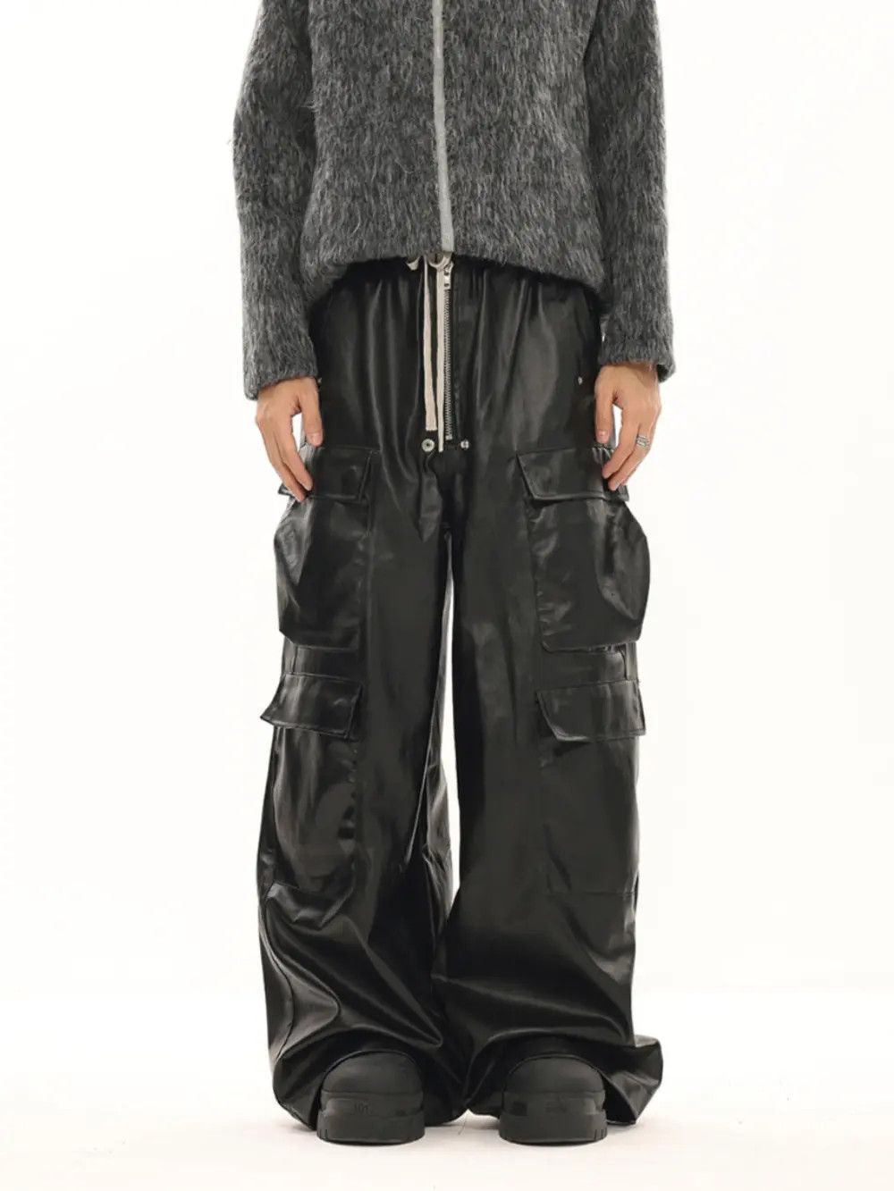 Jean Baggy Leather Jeans Size US 33 - 2 Thumbnail