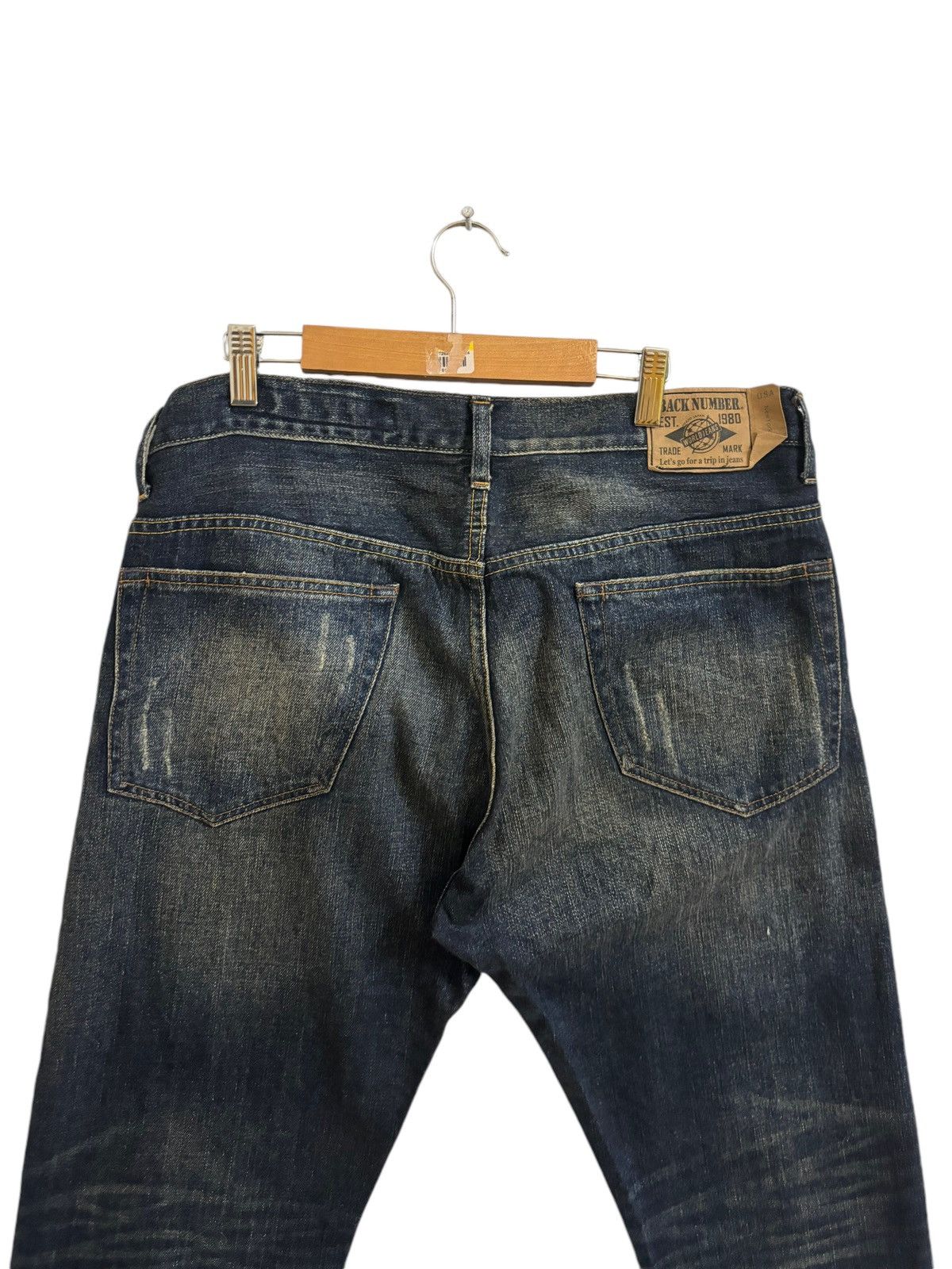 If Six Was Nine × Japanese Brand JAPANESE BRAND BACK NUMBER DISTRESSED DENIM MADE IN JAPAN Size US 34 / EU 50 - 9 Thumbnail