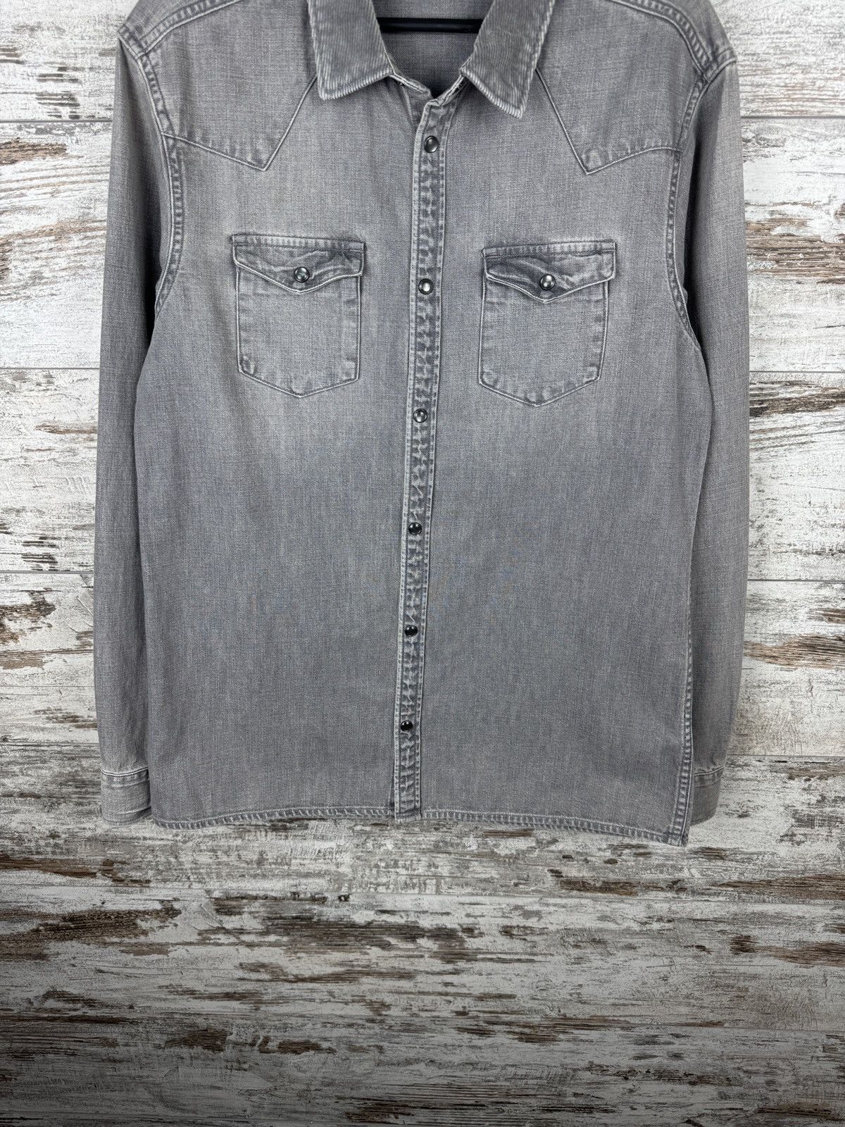 Allsaints Mens Vintage AllSaints Gamble ls shirts button up denim Size US M / EU 48-50 / 2 - 4 Thumbnail