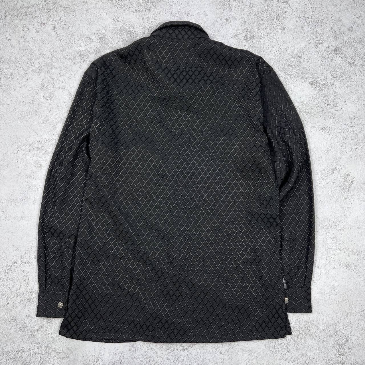 Versace Jeans Couture VINTAGE Versace Designer Long Sleeve Shirt Black Woven Print Size US L / EU 52-54 / 3 - 7 Thumbnail