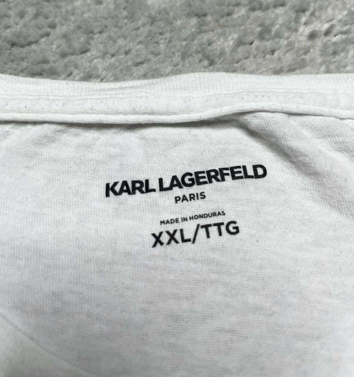 Karl Lagerfeld Vintage White Basic Tshirt Logo Print karl lagerfeld Size US XXL / EU 58 / 5 - 4 Thumbnail