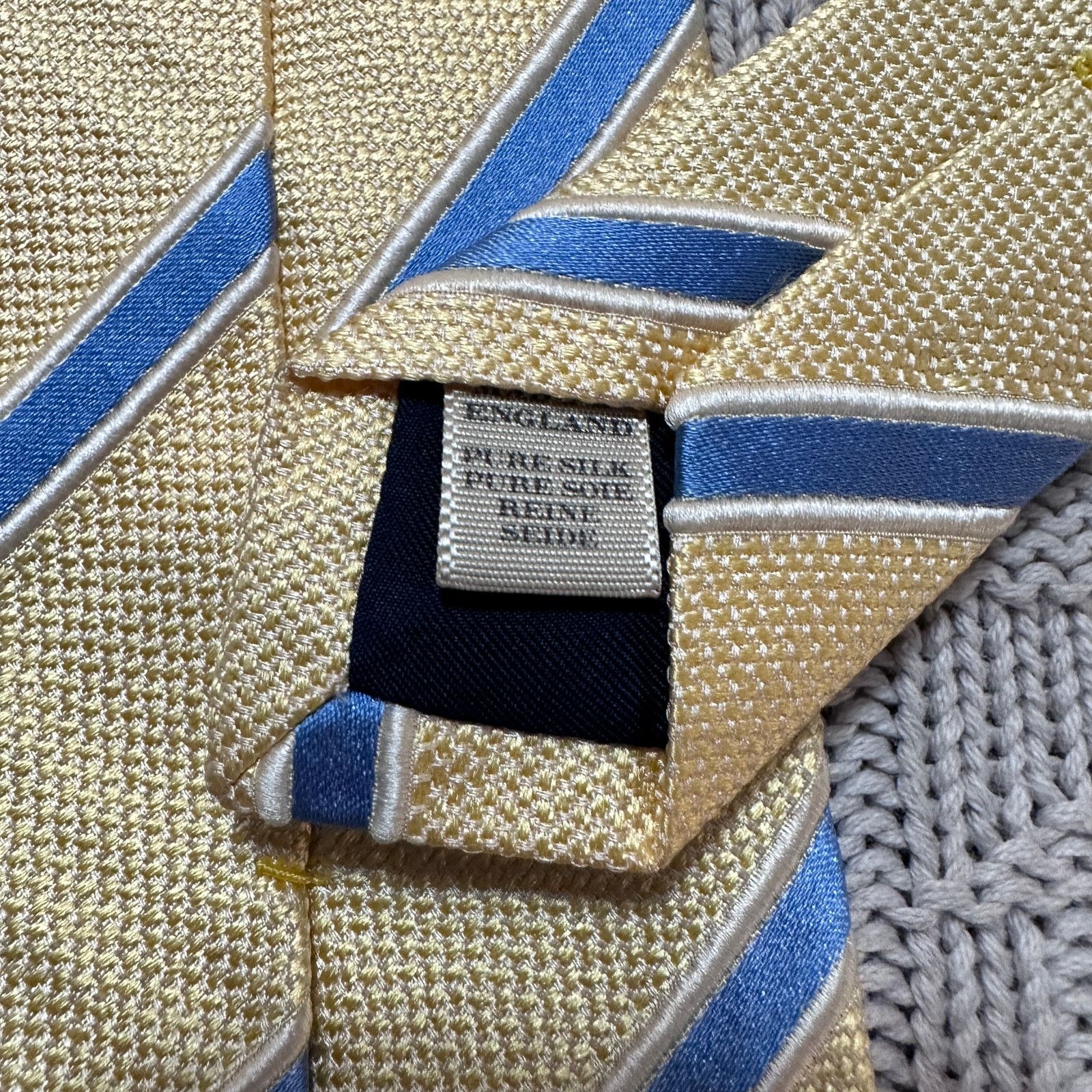 Burberry Burberry yellow and blue striped silk tie Size ONE SIZE - 4 Thumbnail