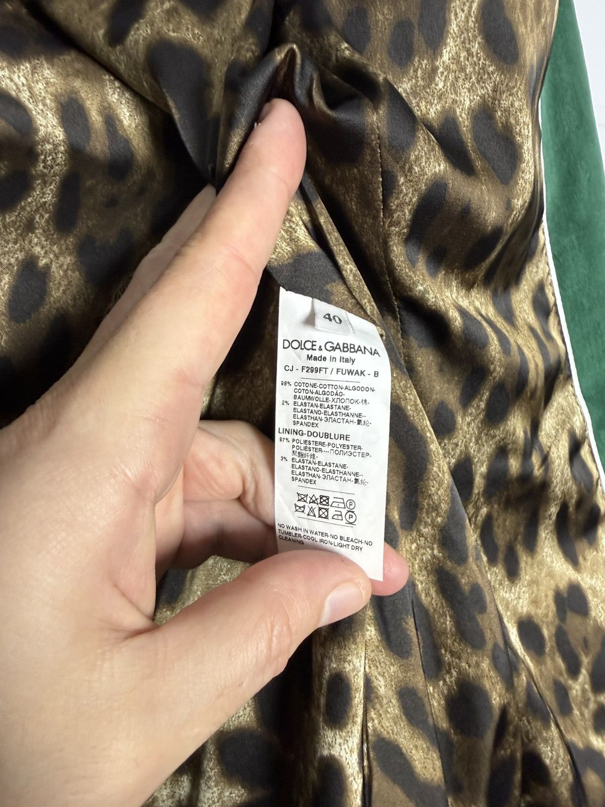 Dolce & Gabbana Dolce & Gabbana Velour Trouser Suit Green IT 40-42 US 4-6 Size XS / US 0-2 / IT 36-38 - 12 Thumbnail