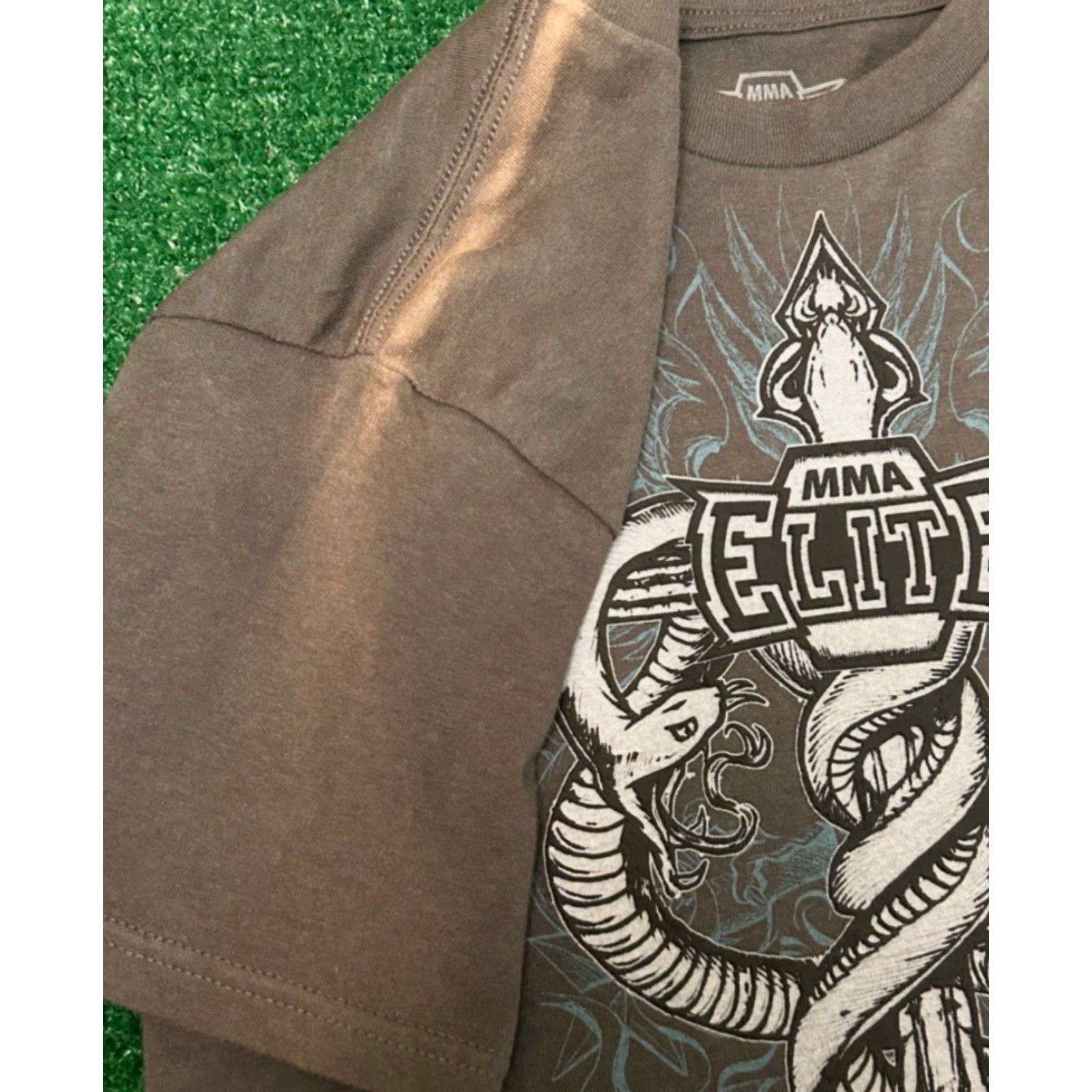 Vintage VINTAGE MMA Elite Shirt Mens S Gray Snakes Cross VTG Y2K Punk Grunge UFC Raver Size US S / EU 44-46 / 1 - 4 Thumbnail