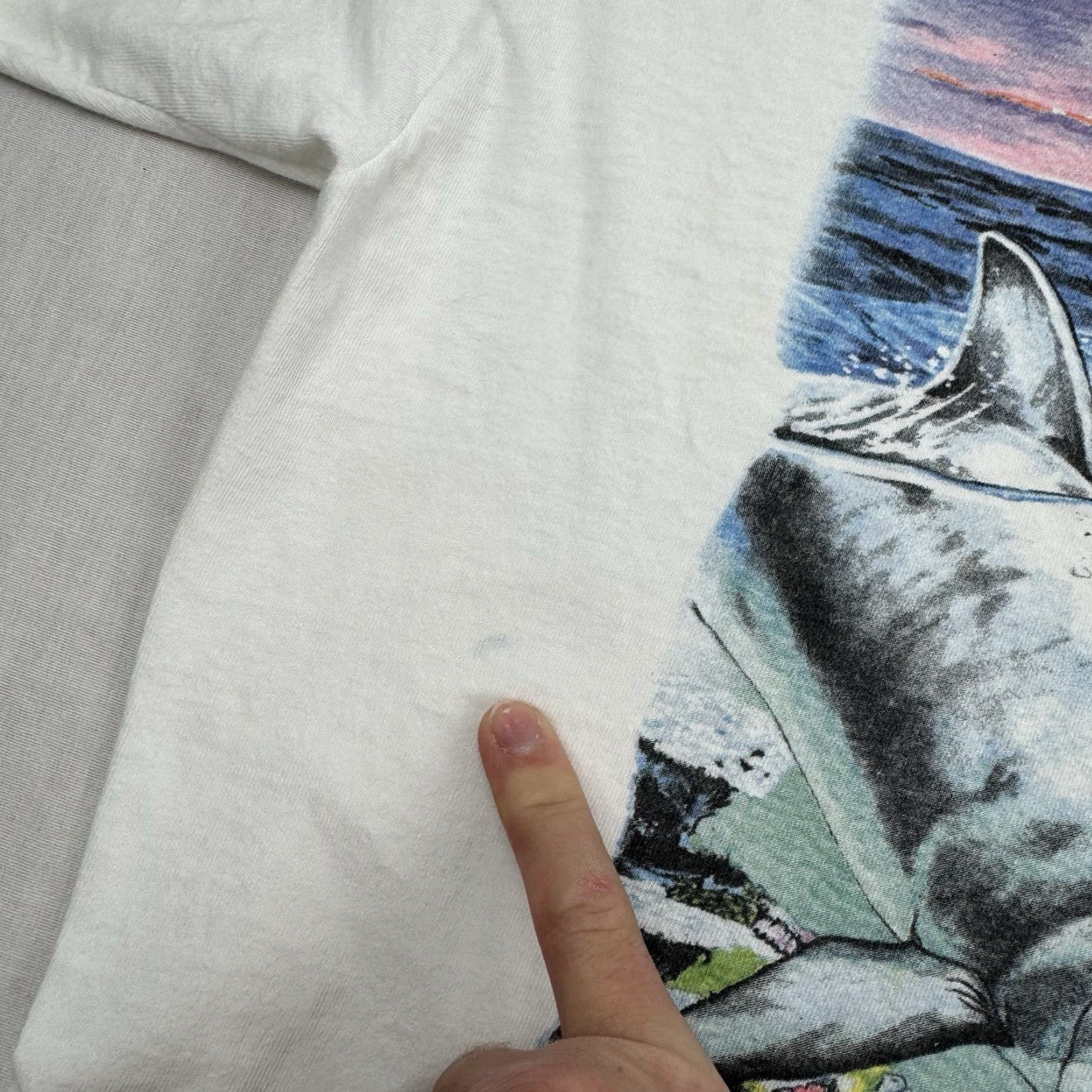 Vintage VINTAGE Florida Keys Ocean Nature T Shirt Adult XL White Dolphins 90s Mens Size US XL / EU 56 / 4 - 5 Thumbnail
